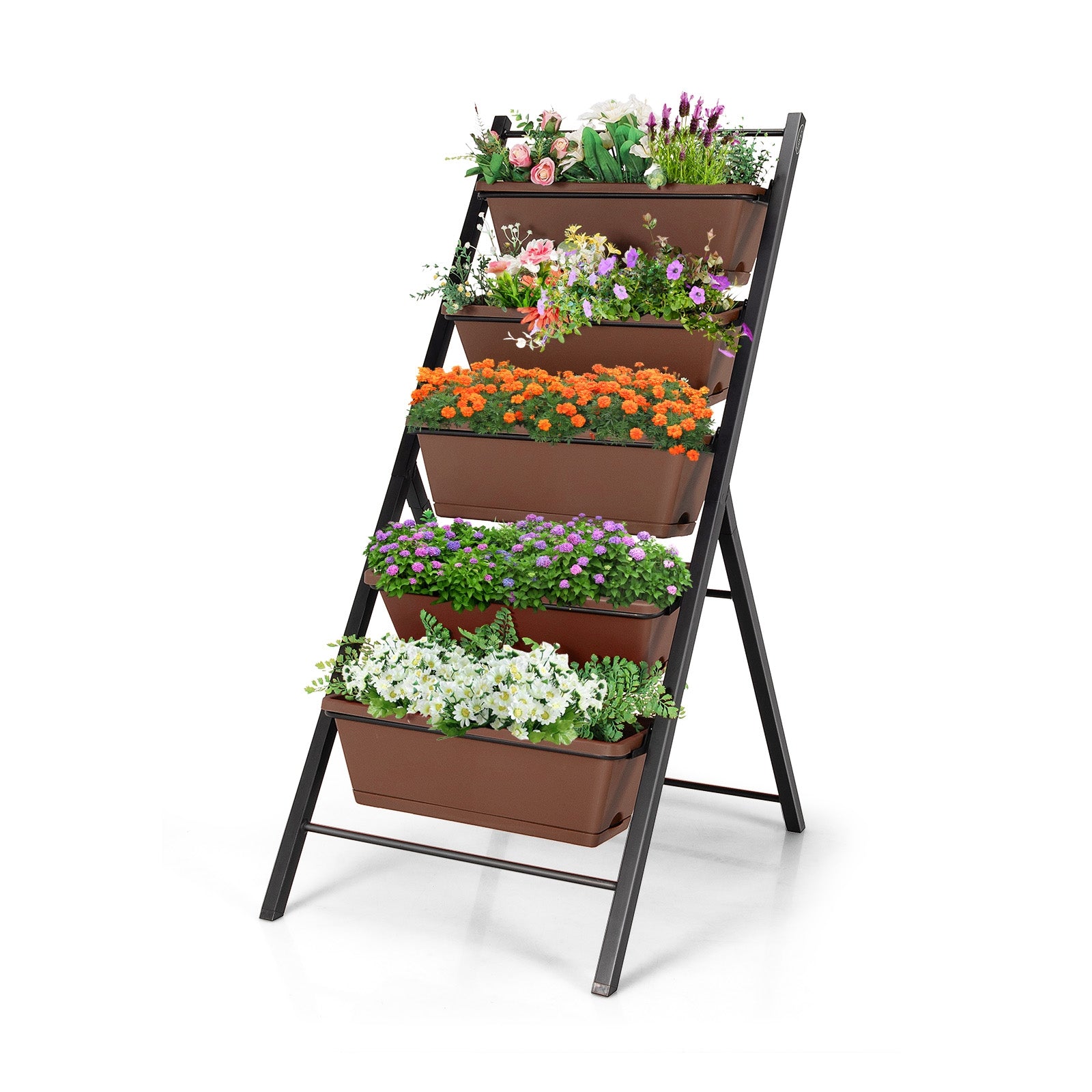 SUGIFT 5-tier Vertical Garden Planter Box Elevated Raised Bed with 5 Container