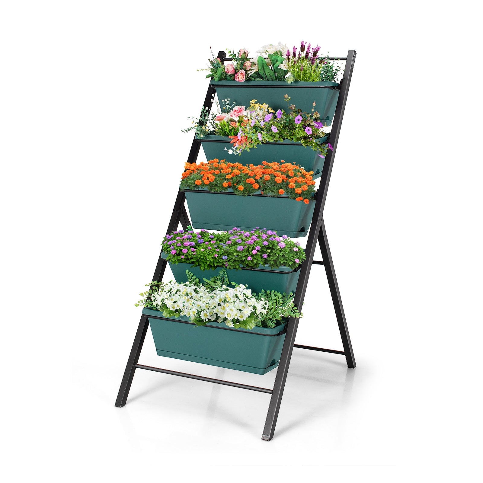 SUGIFT 5-tier Vertical Garden Planter Box Elevated Raised Bed with 5 Container