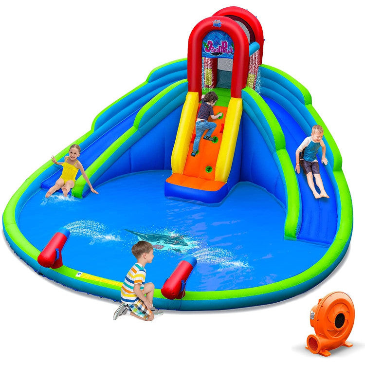 SUGIFT Inflatable Water Park Waterslide for Kids Backyard with 780W Air Blower