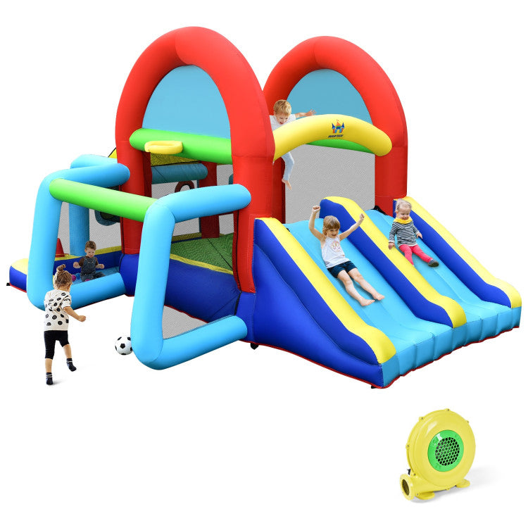 SUGIFT Inflatable Jumping Castle Bounce House with Dual Slides and 480W Blower