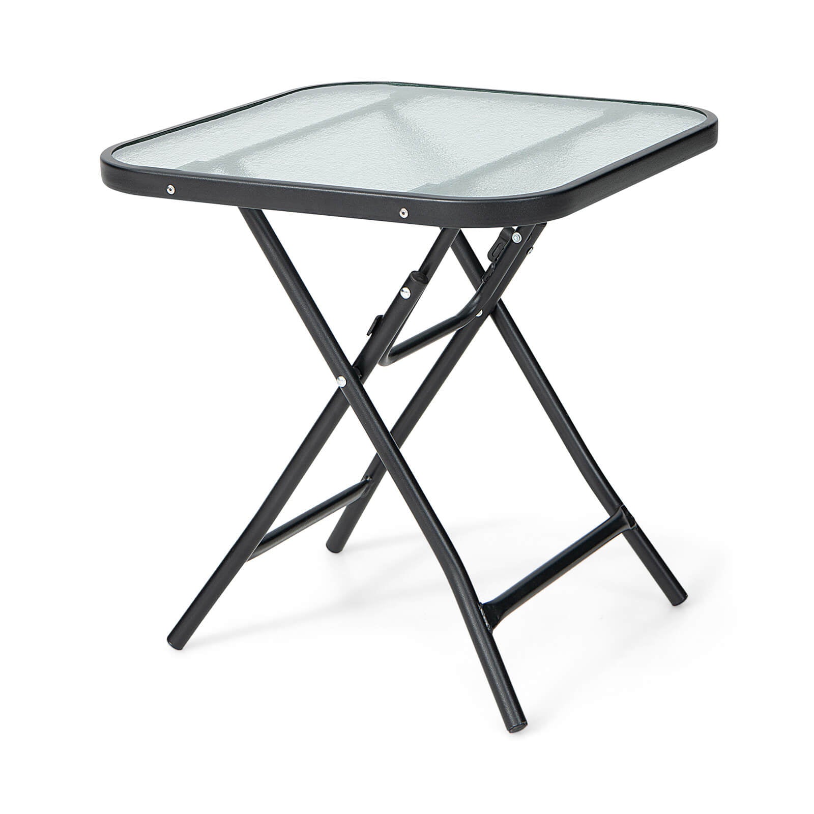 SUGIFT 18 Inch Square Patio Bistro Table with Rustproof Frame