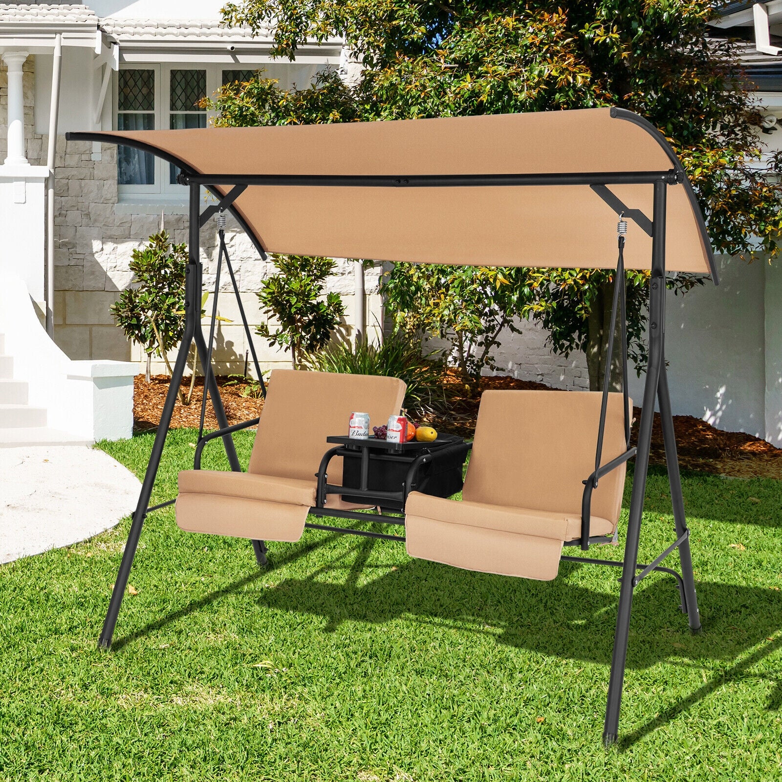 SUGIFT Porch Swing Chair with Adjustable Canopy