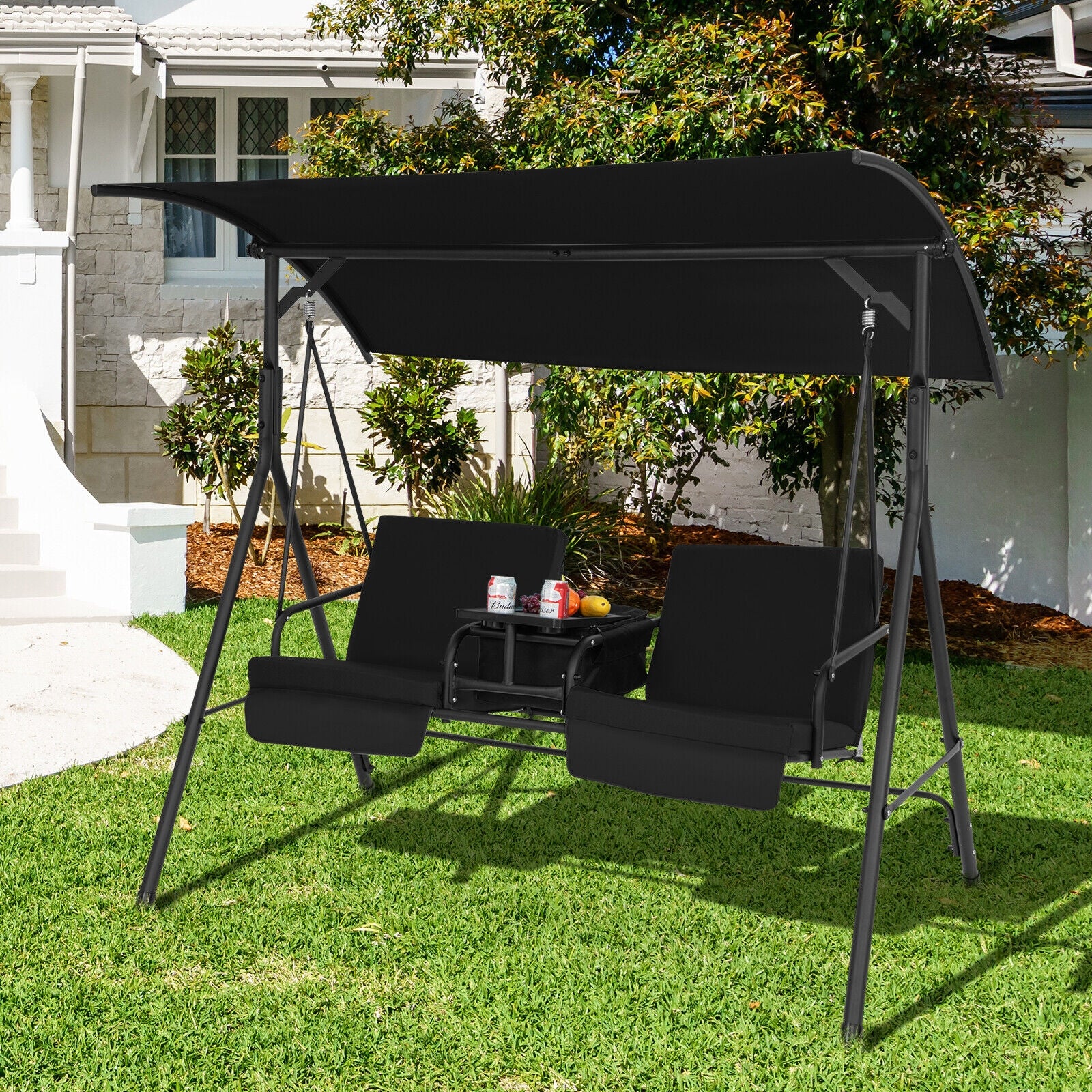 SUGIFT Porch Swing Chair with Adjustable Canopy