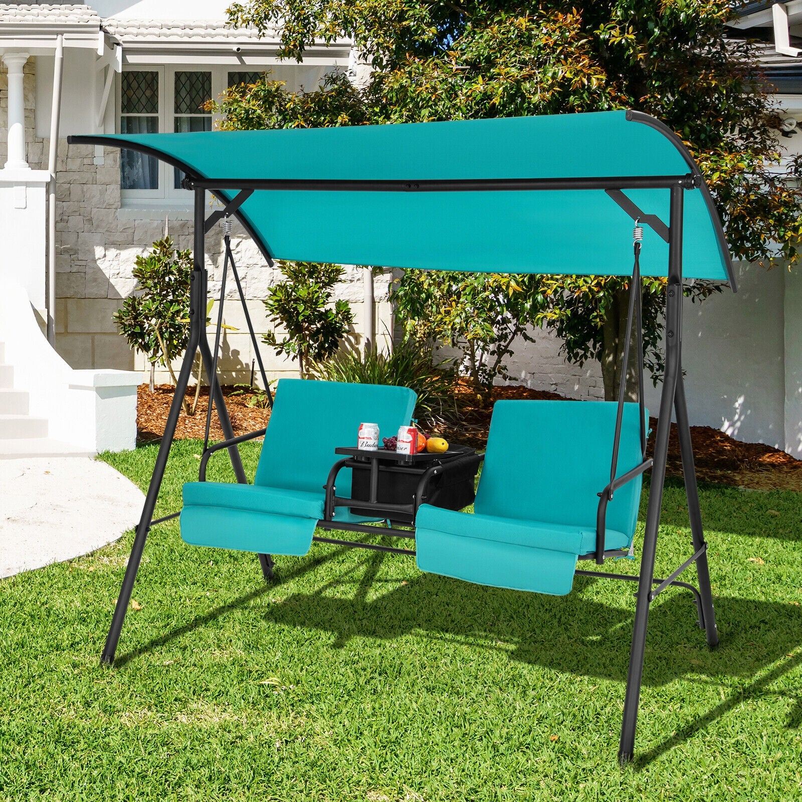 SUGIFT Porch Swing Chair with Adjustable Canopy