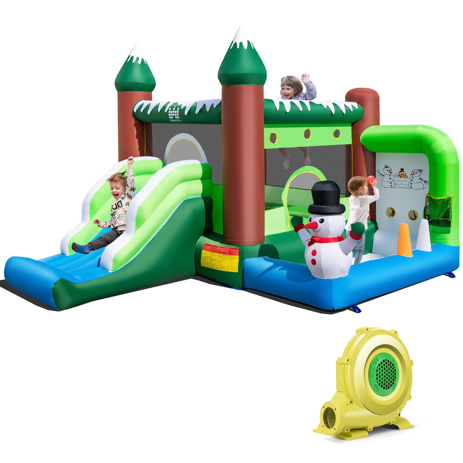 SUGIFT Inflatable Christmas Bouncy House with 735w Blower