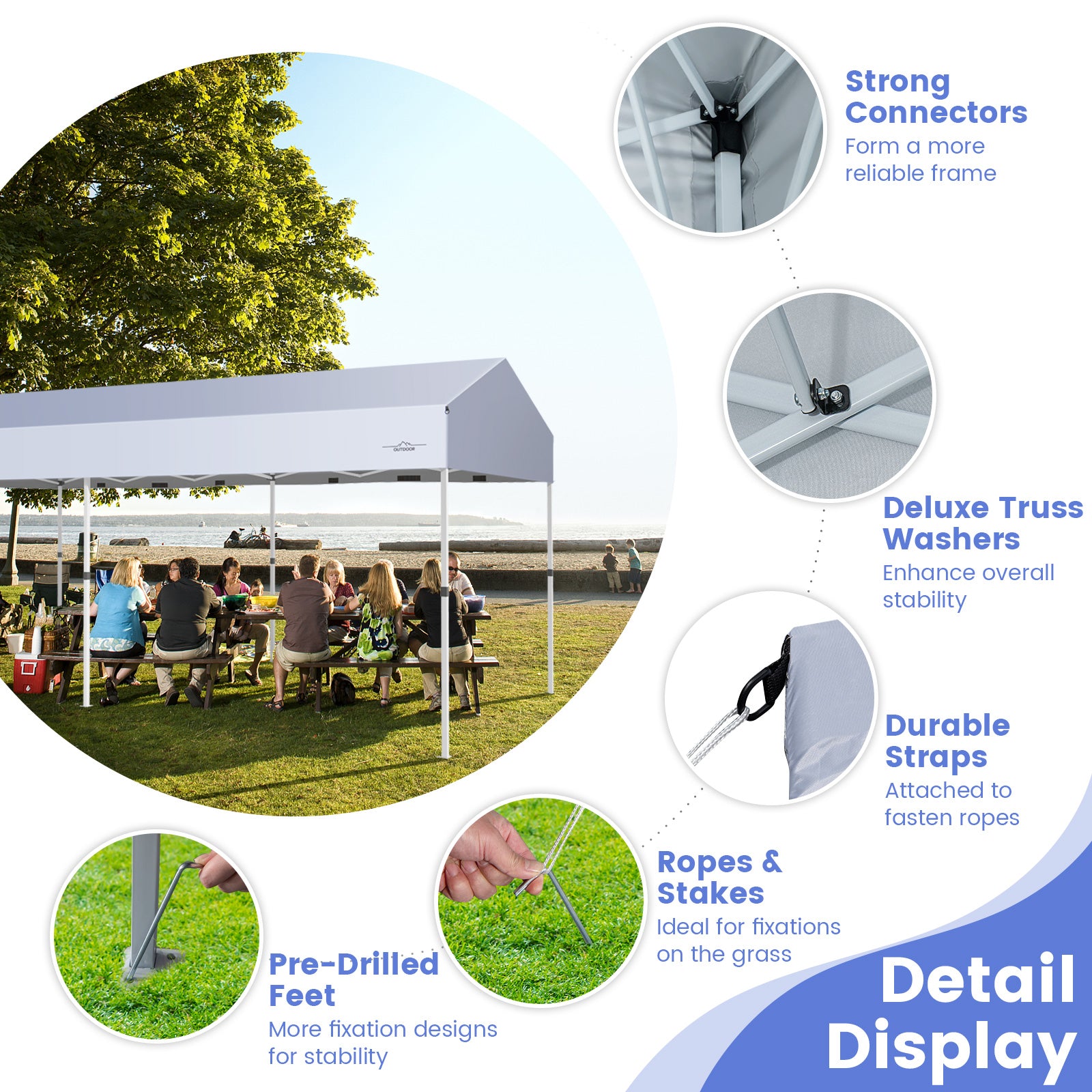 10 x 20 Feet Pop up Canopy Tent with Removable Sidewalls for Party-White