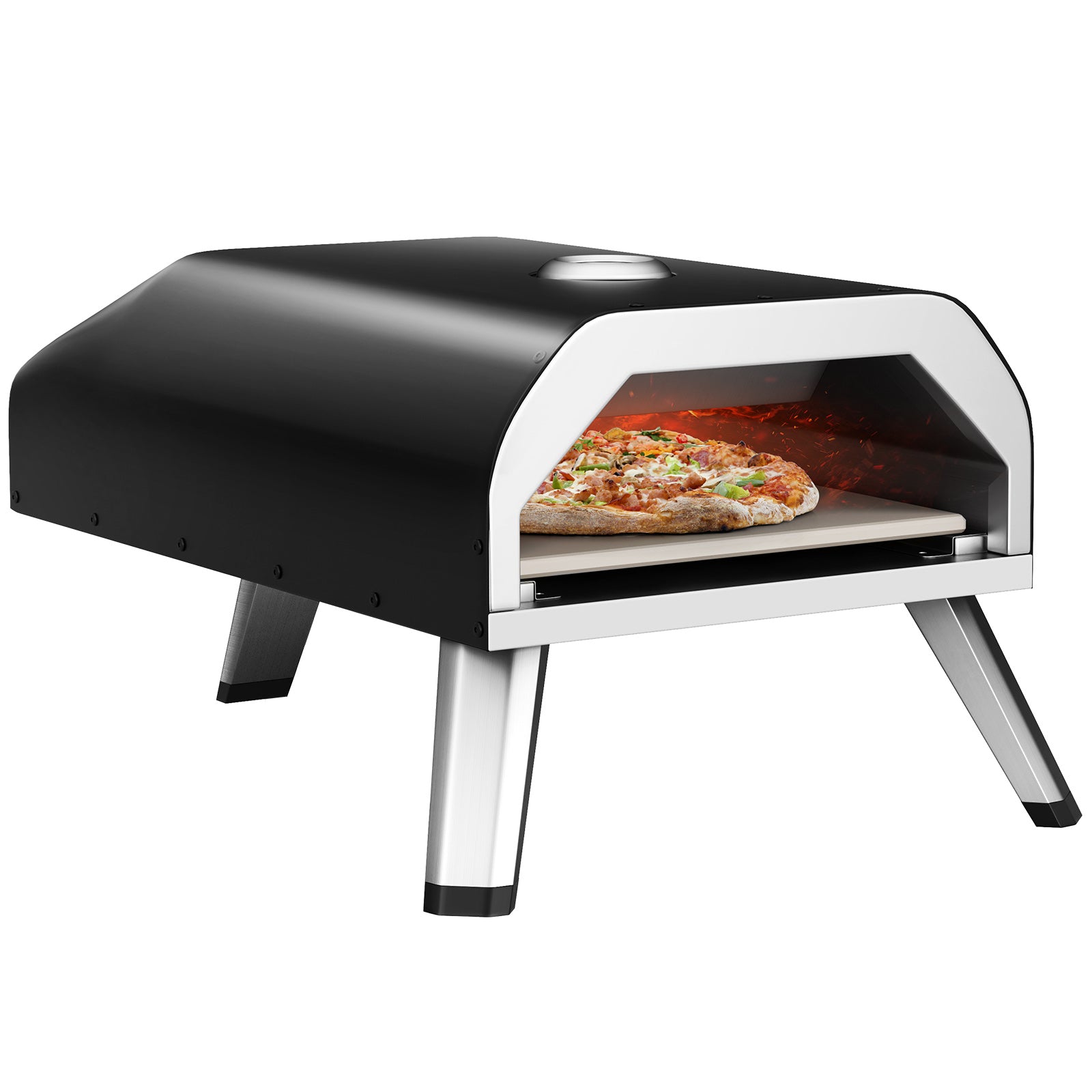 15000 BTU Foldable Pizza Oven with Pizza Peel Stone and Cutter