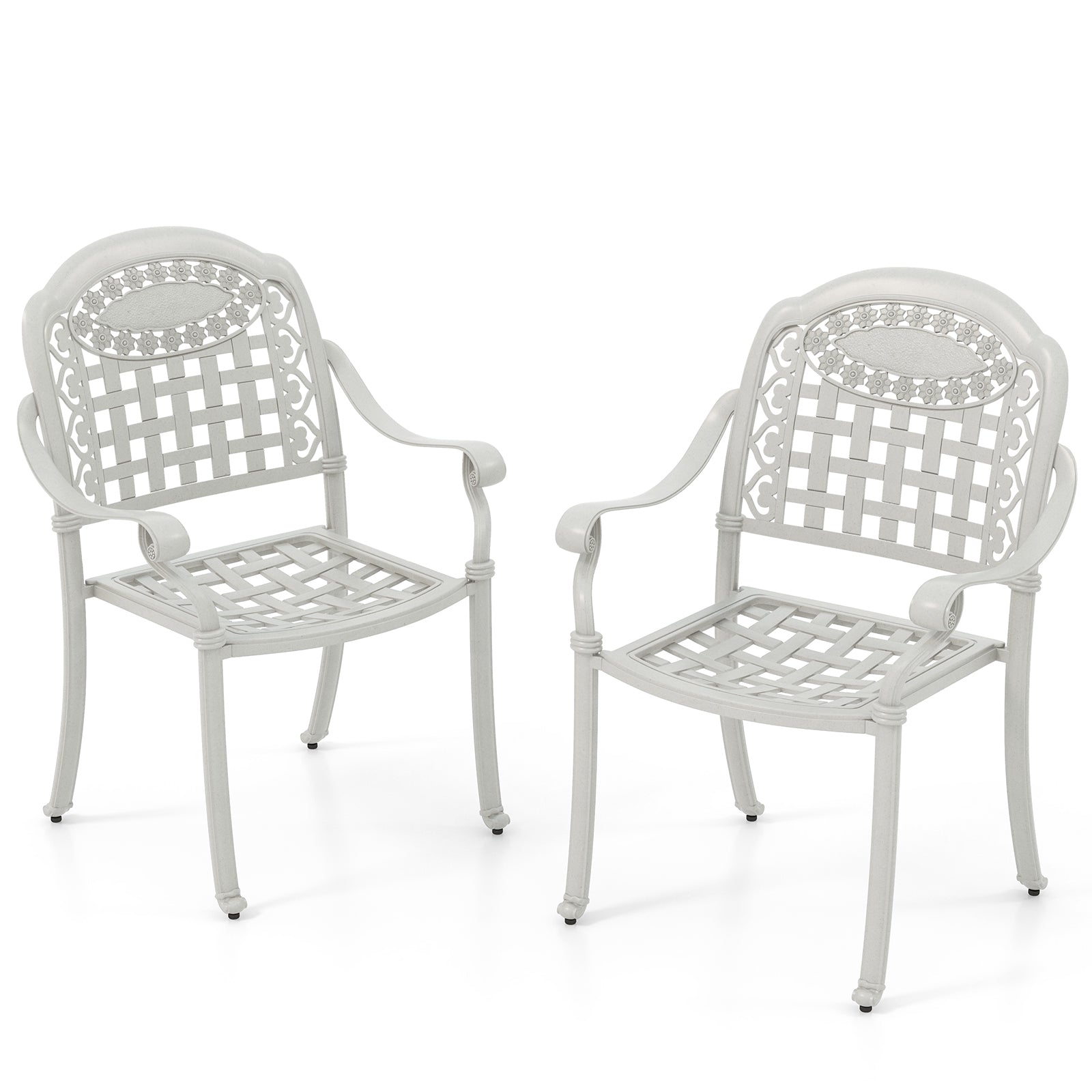 SUGIFT Cast Aluminum Patio Chairs Set of 2 with Armrests