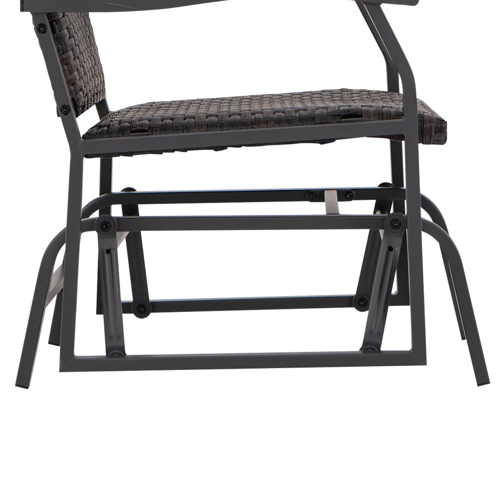 3 Piece Patio Gliding Set with Tempered Glass Coffee Table All Weather