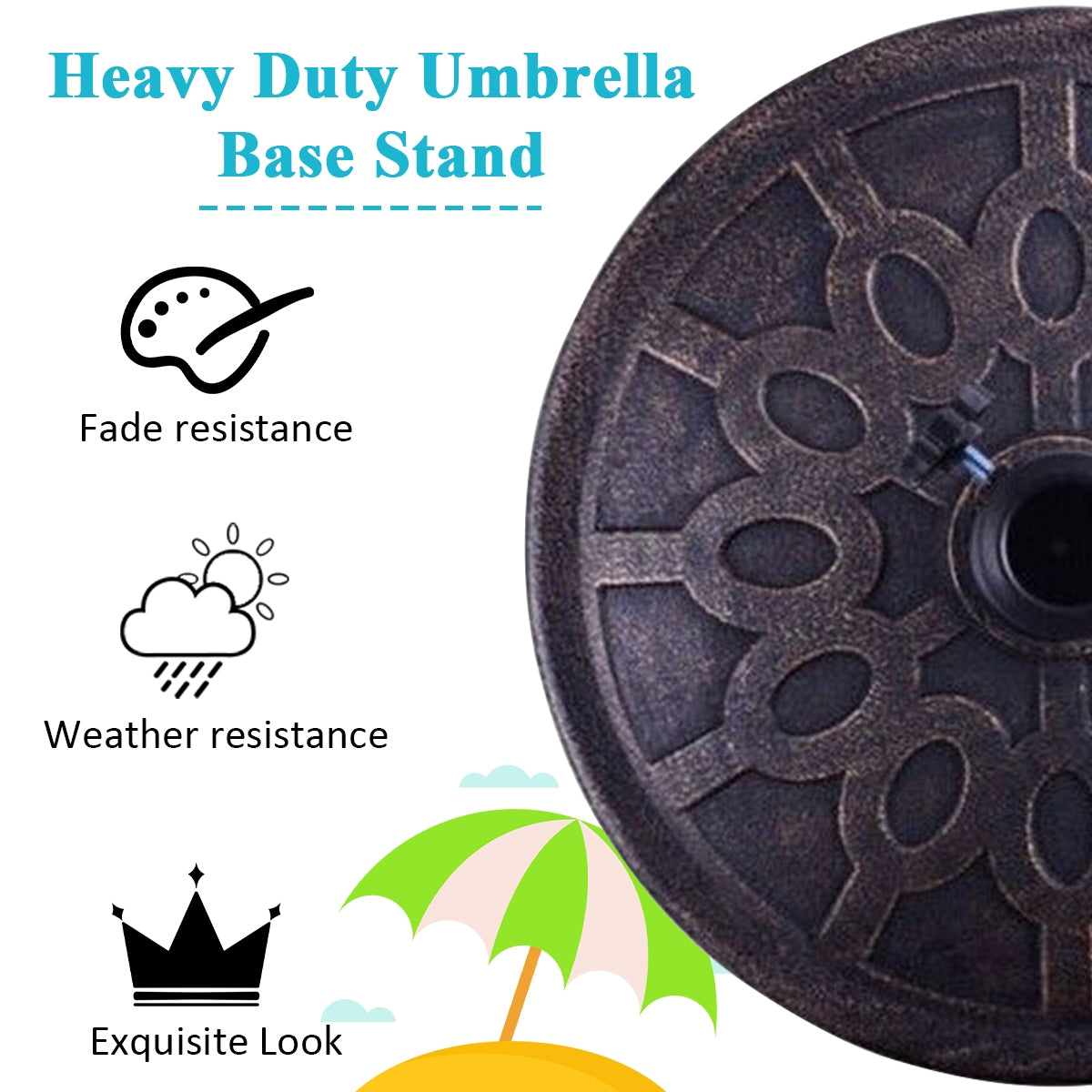 30lbs 18 Inches Heavy Duty Outdoor Patio Market Umbrella Base