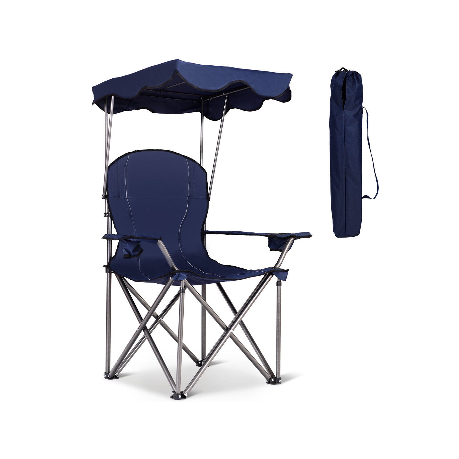 SUGIFT Portable Folding Beach Canopy Chair with Cup Holders