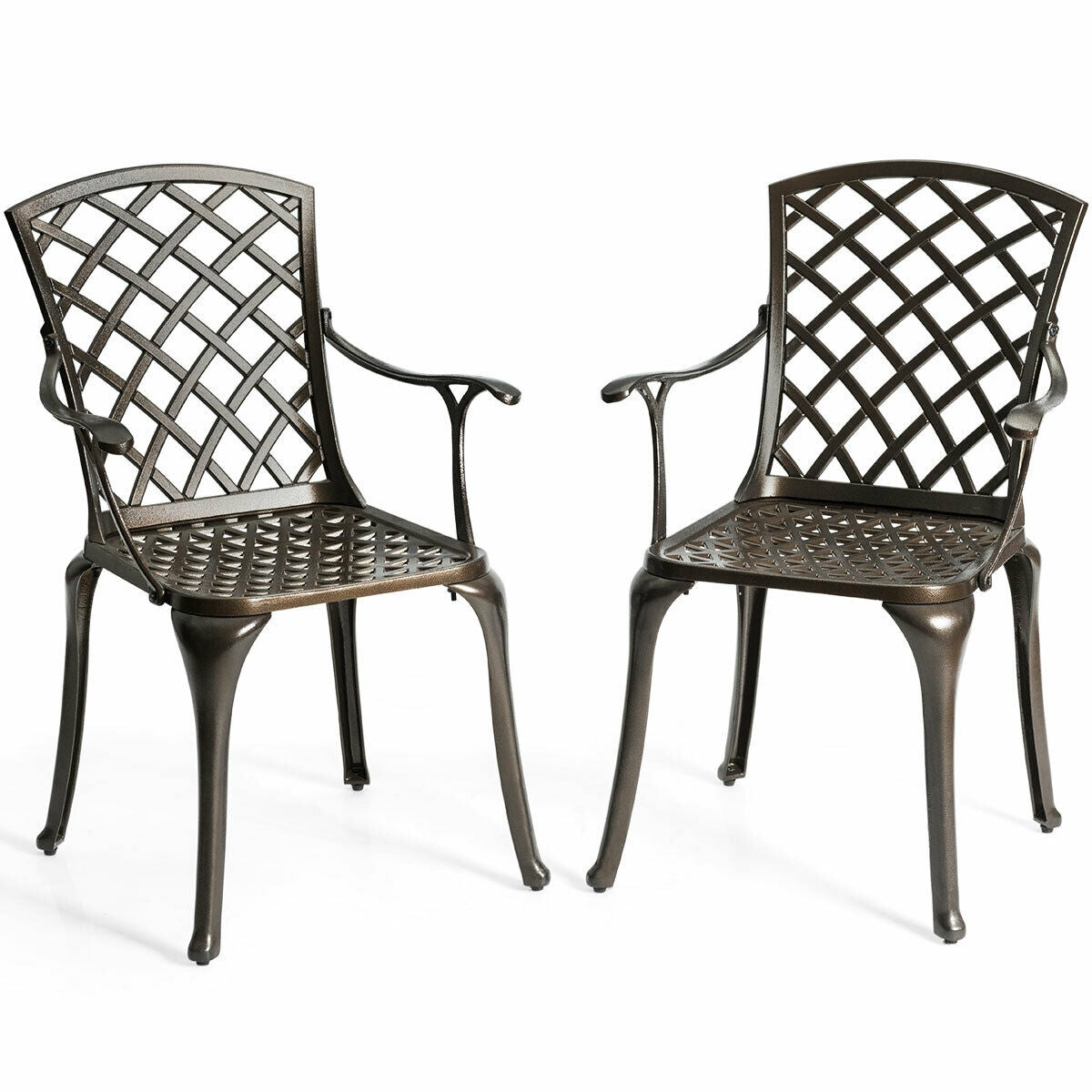 SUGIFT Outdoor Aluminum Dining Set of 2 Patio Bistro Chairs