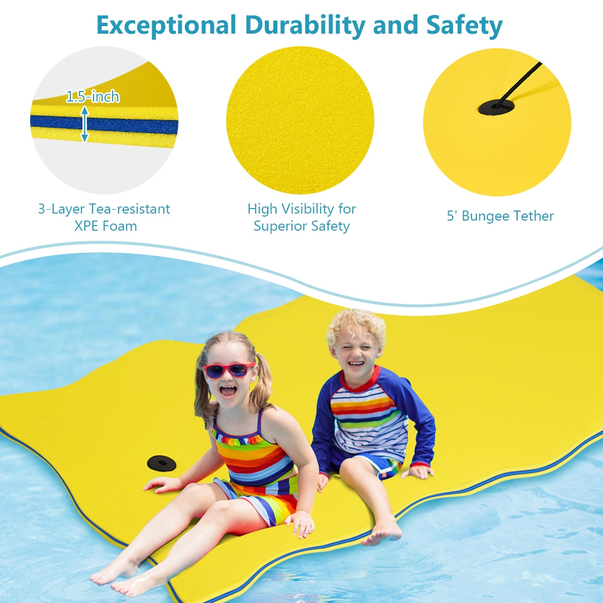 3-Layer Relaxing Tear-proof Water Mat-Yellow