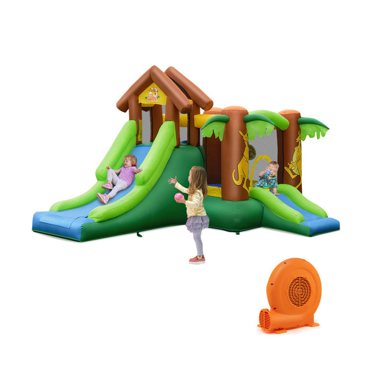 SUGIFT Kids Inflatable Jungle Bounce House Castle with 680W Blower