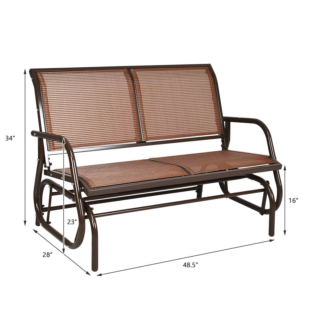 SUGIFT Swing Glider Chair 48 Inch Loveseat Rocker Lounge Backyard