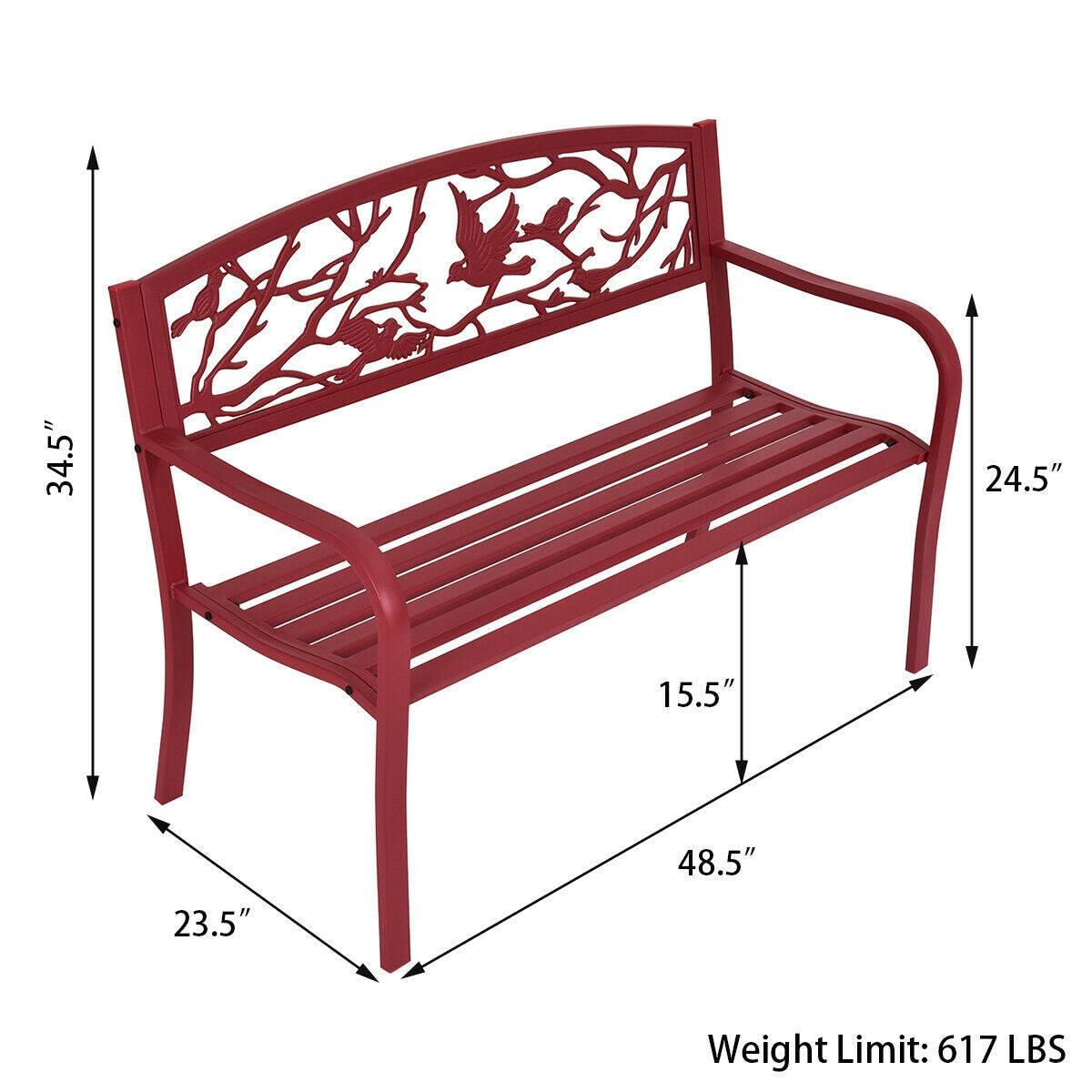 SUGIFT Patio Garden Bench Park Yard Outdoor Furniture