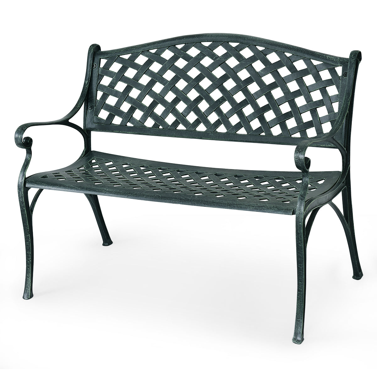 SUGIFT 40 Inch Outdoor Aluminum Antique Garden Patio Bench