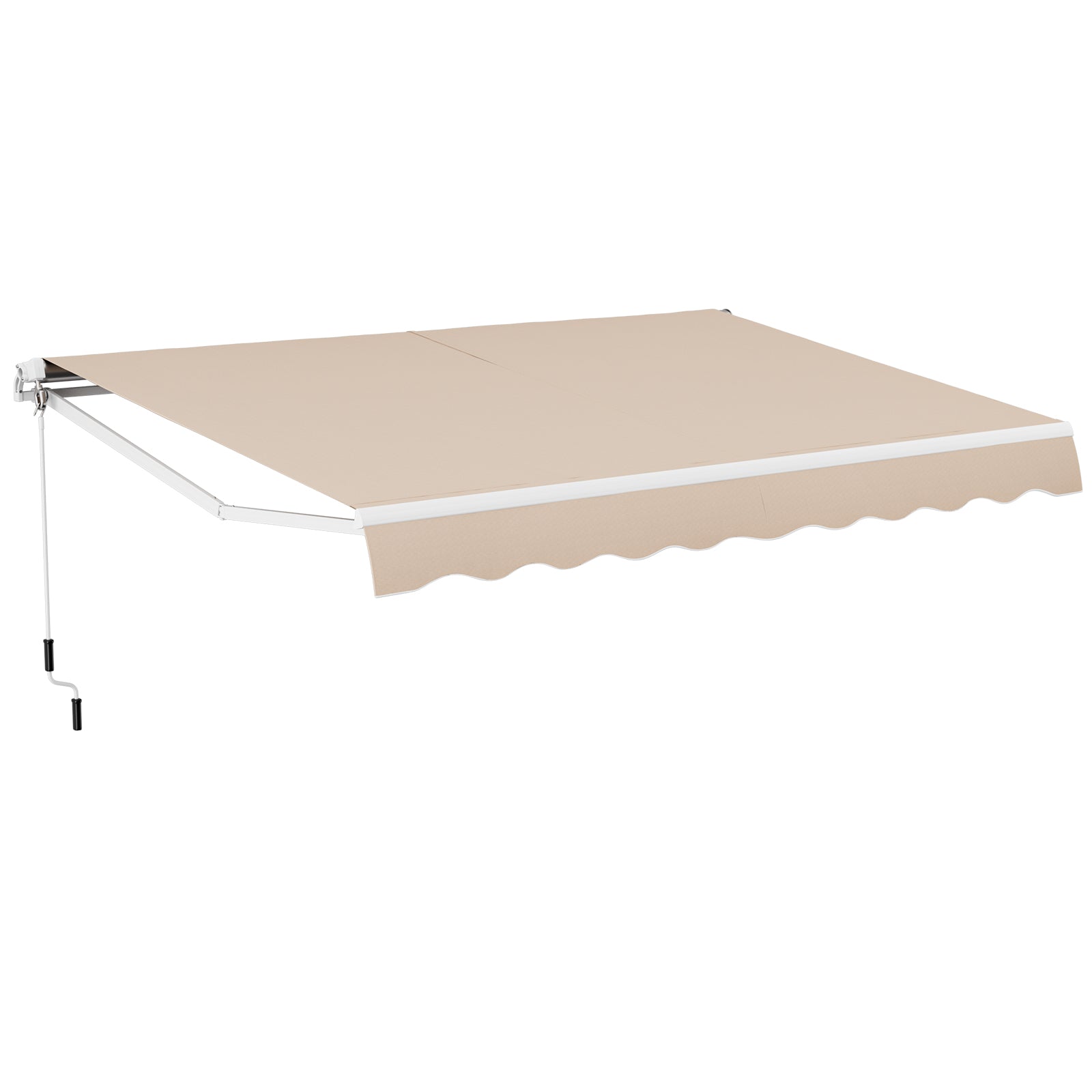 13 ¡Á 8 Feet Retractable Patio Awning Aluminum Deck Sunshade-Beige