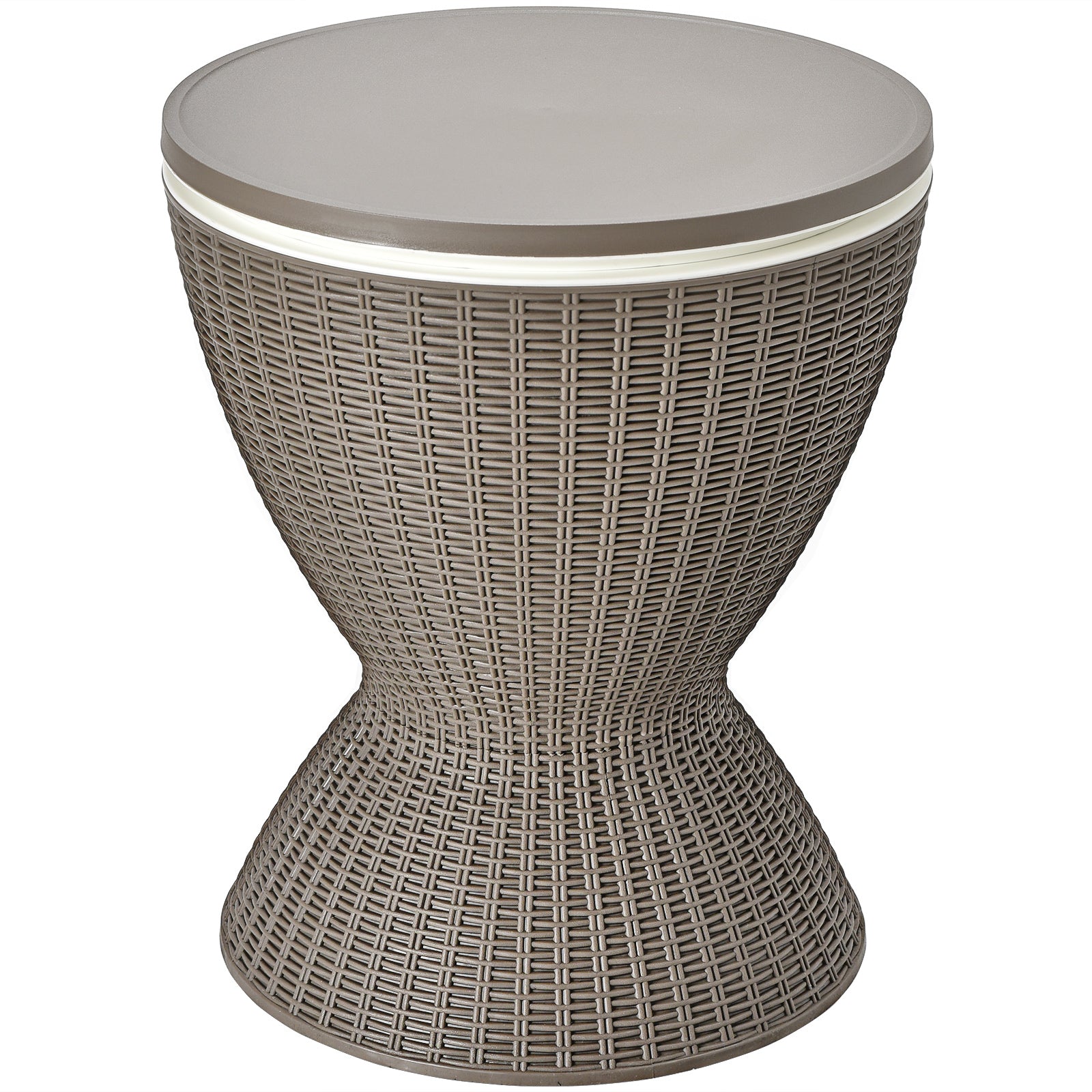 SUGIFT 3 Pieces Outdoor Rattan Bar Table with Extendable Tabletop