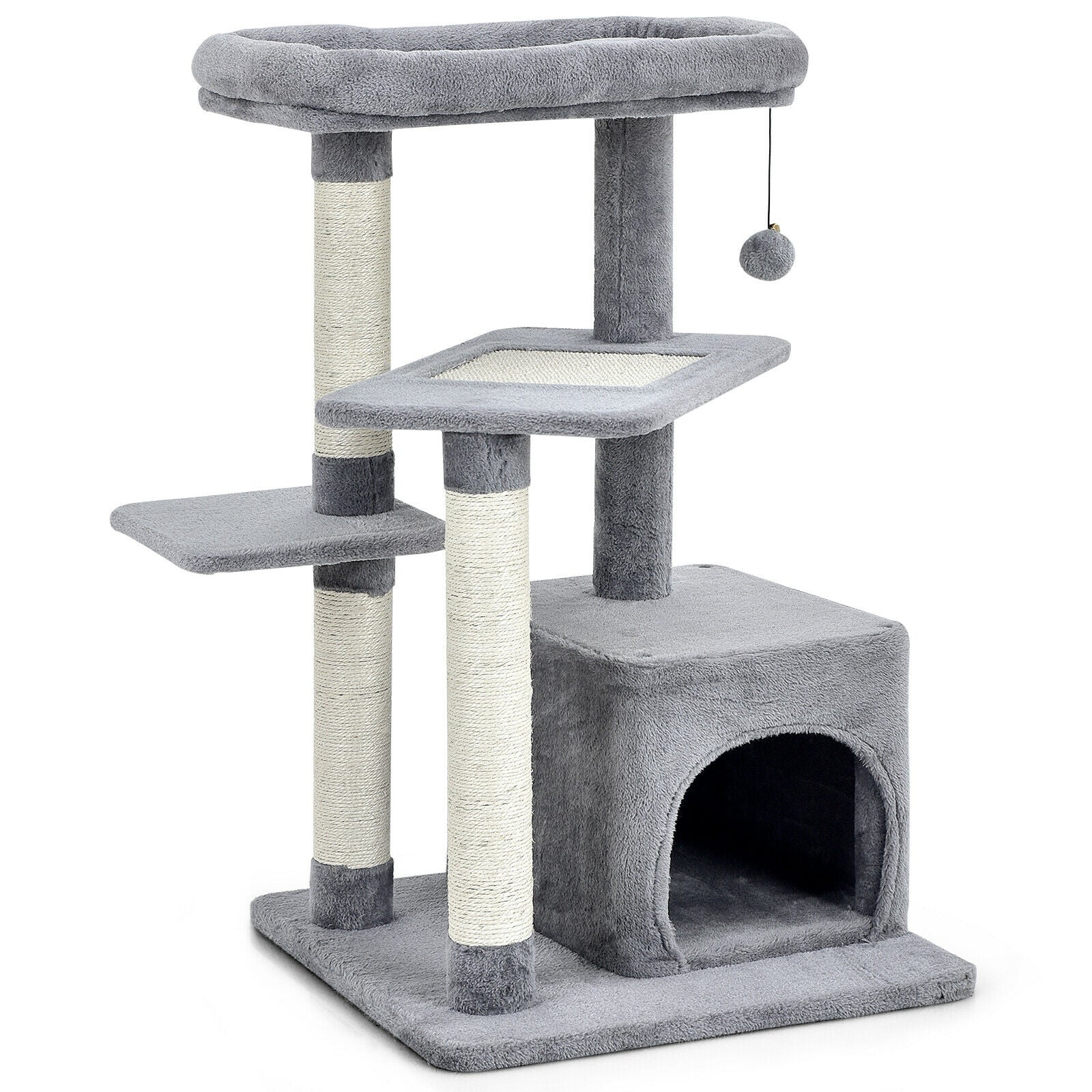 SUGIFT Multi-layer Cat Tree with Perch and Hanging Ball
