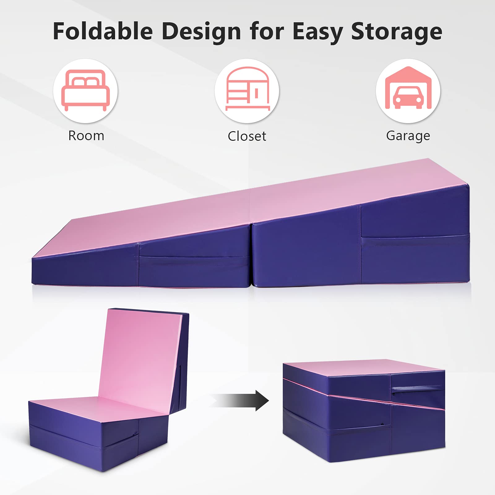 Tumbling Incline Gymnastics Exercise Folding Wedge Ramp Mat