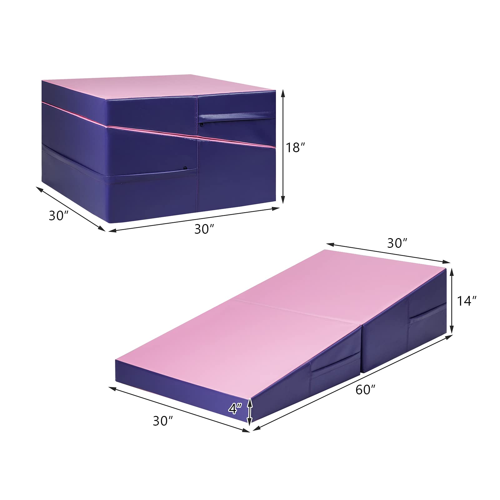 Tumbling Incline Gymnastics Exercise Folding Wedge Ramp Mat