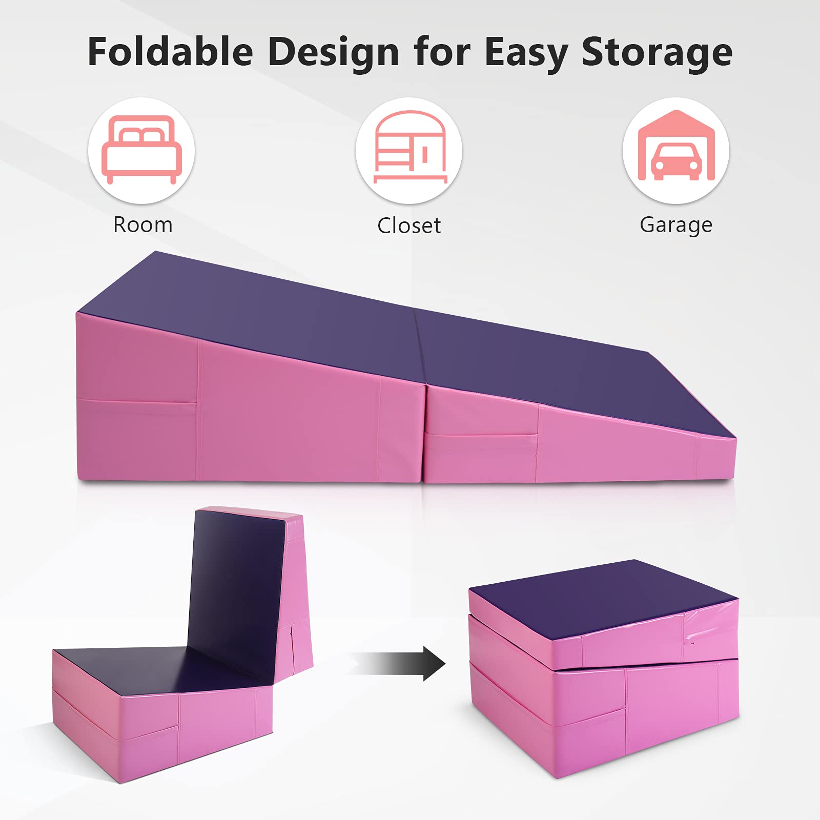 Tumbling Incline Gymnastics Exercise Folding Wedge Ramp Mat