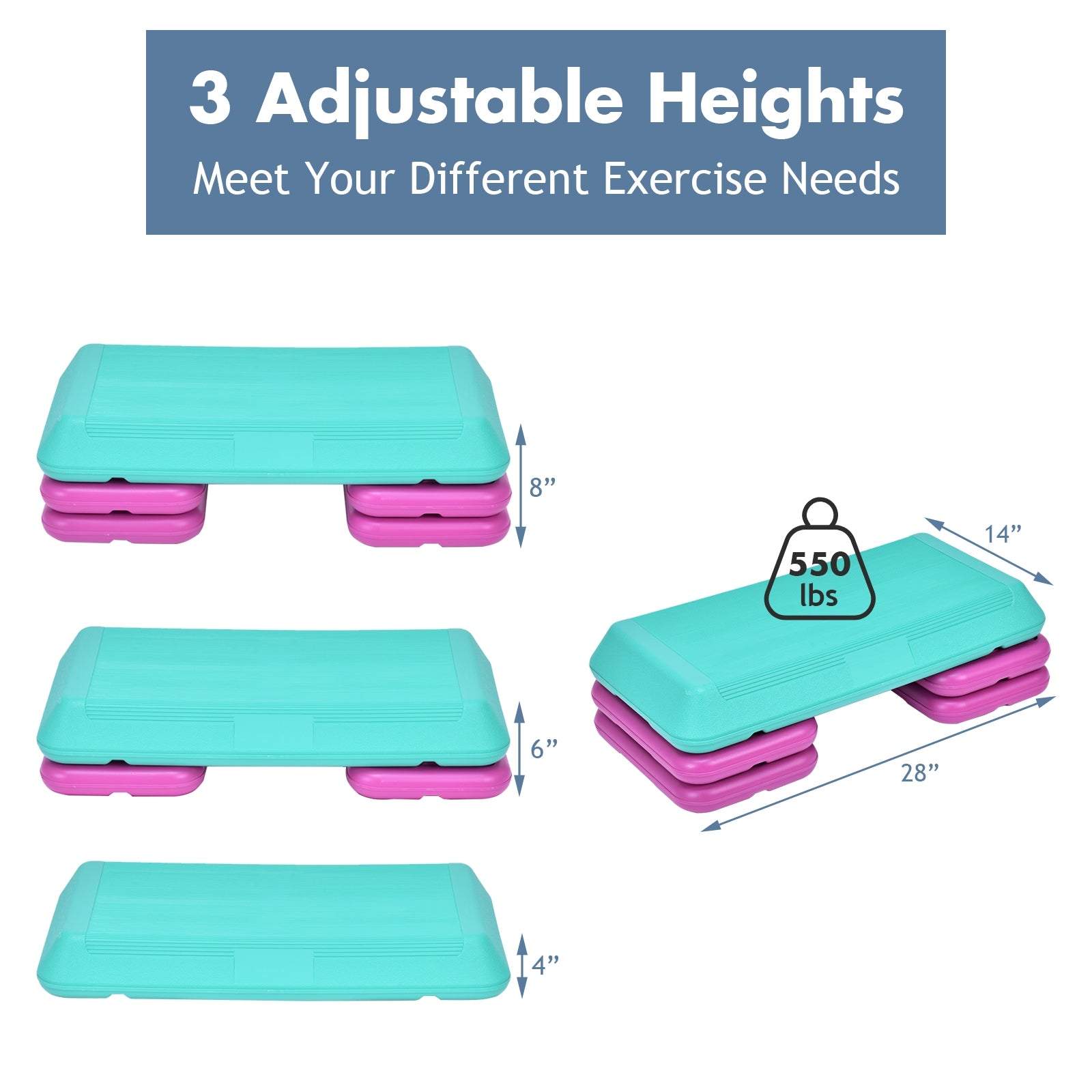 29 Inch Club Cardio Adjust Exercise Stepper