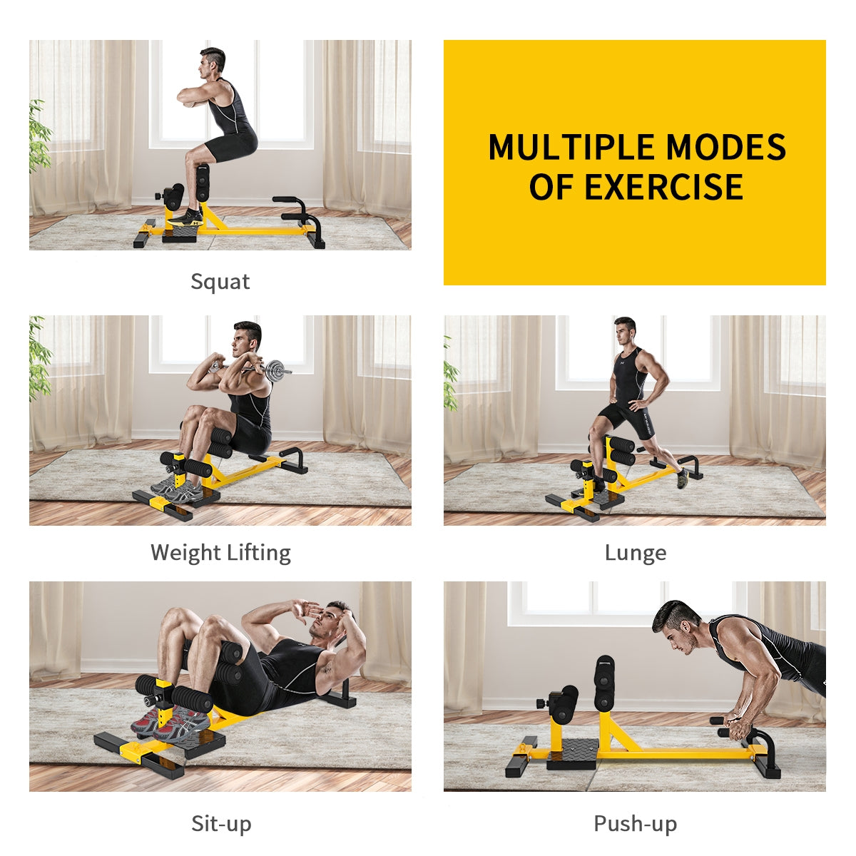 3-in-1 Sissy Squat Ab Workout Home Gym Sit-up Machine