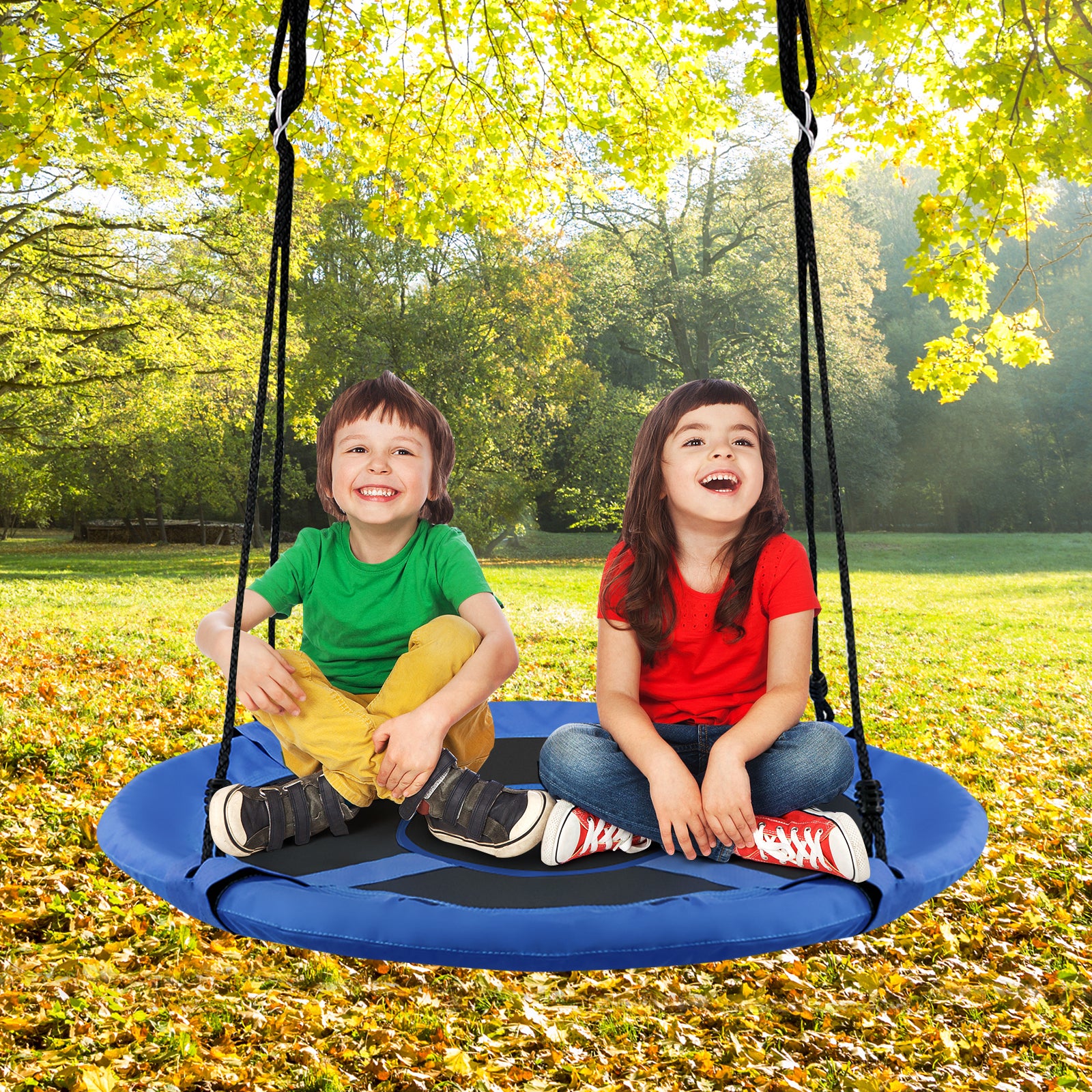 2-in-1 40 Inch Kids Hanging Chair Detachable Swing Tent