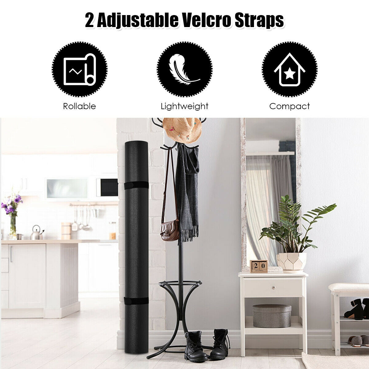 Workout Yoga Mat for Exercise-Black