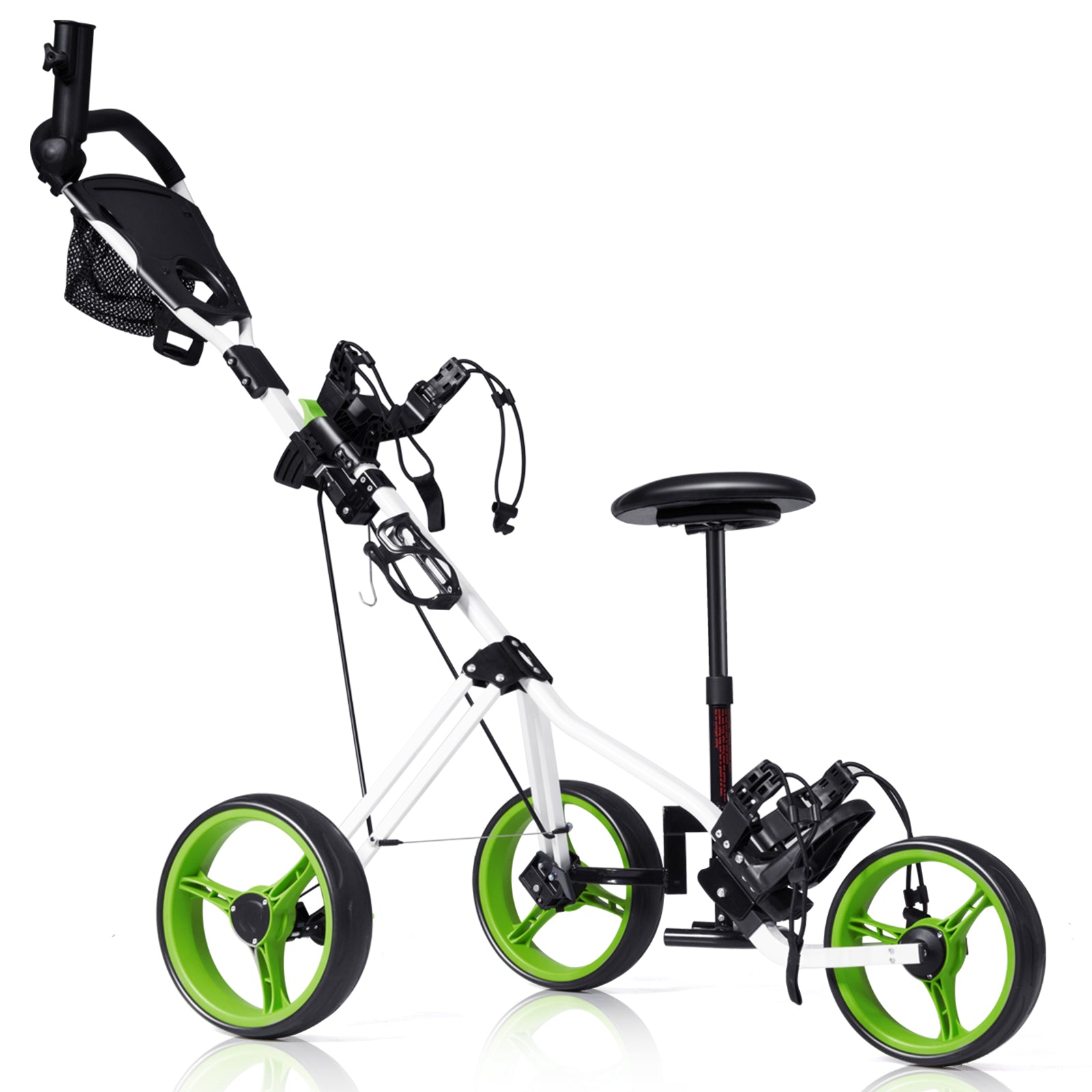 3 Wheels Push Pull Golf Trolley with Scoreboard Bag