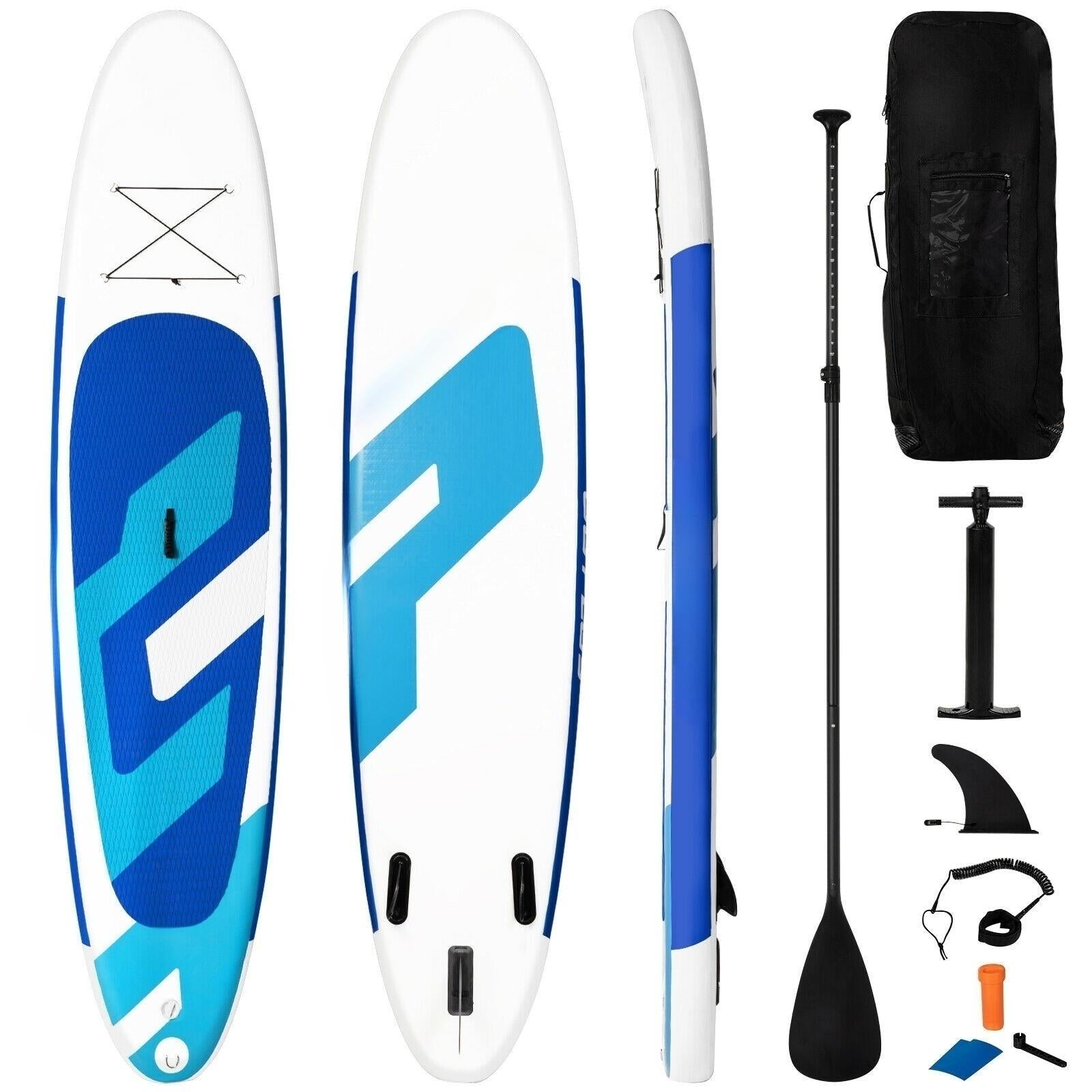 10 Feet Inflatable Stand Up Paddle Board with Backpack Leash and Aluminum Paddle