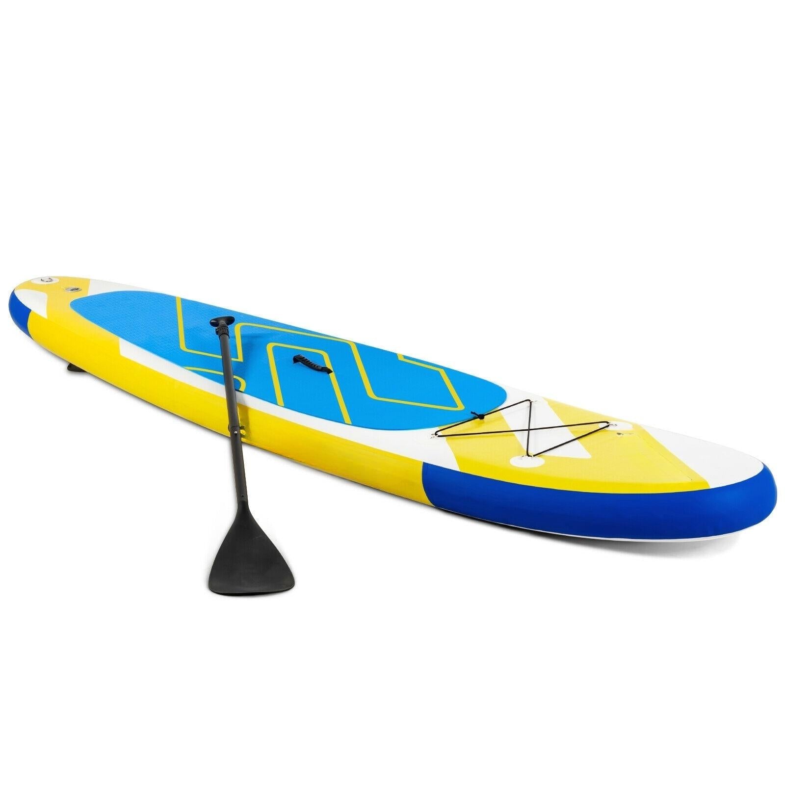 10 Feet Inflatable Stand Up Paddle Board 6 Inches Thick with Backpack Leash Aluminum Paddle