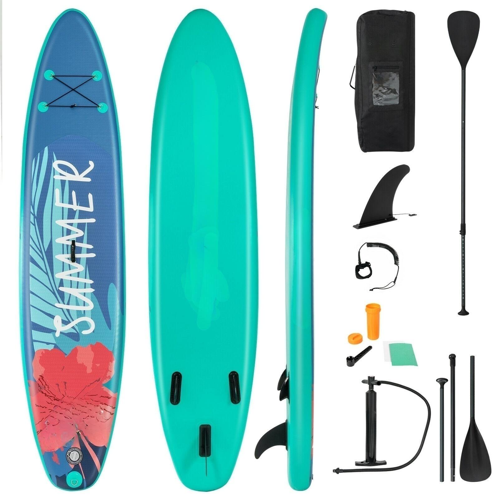 10 Feet Inflatable Stand Up Paddle Board with Backpack Leash Aluminum Paddle-M