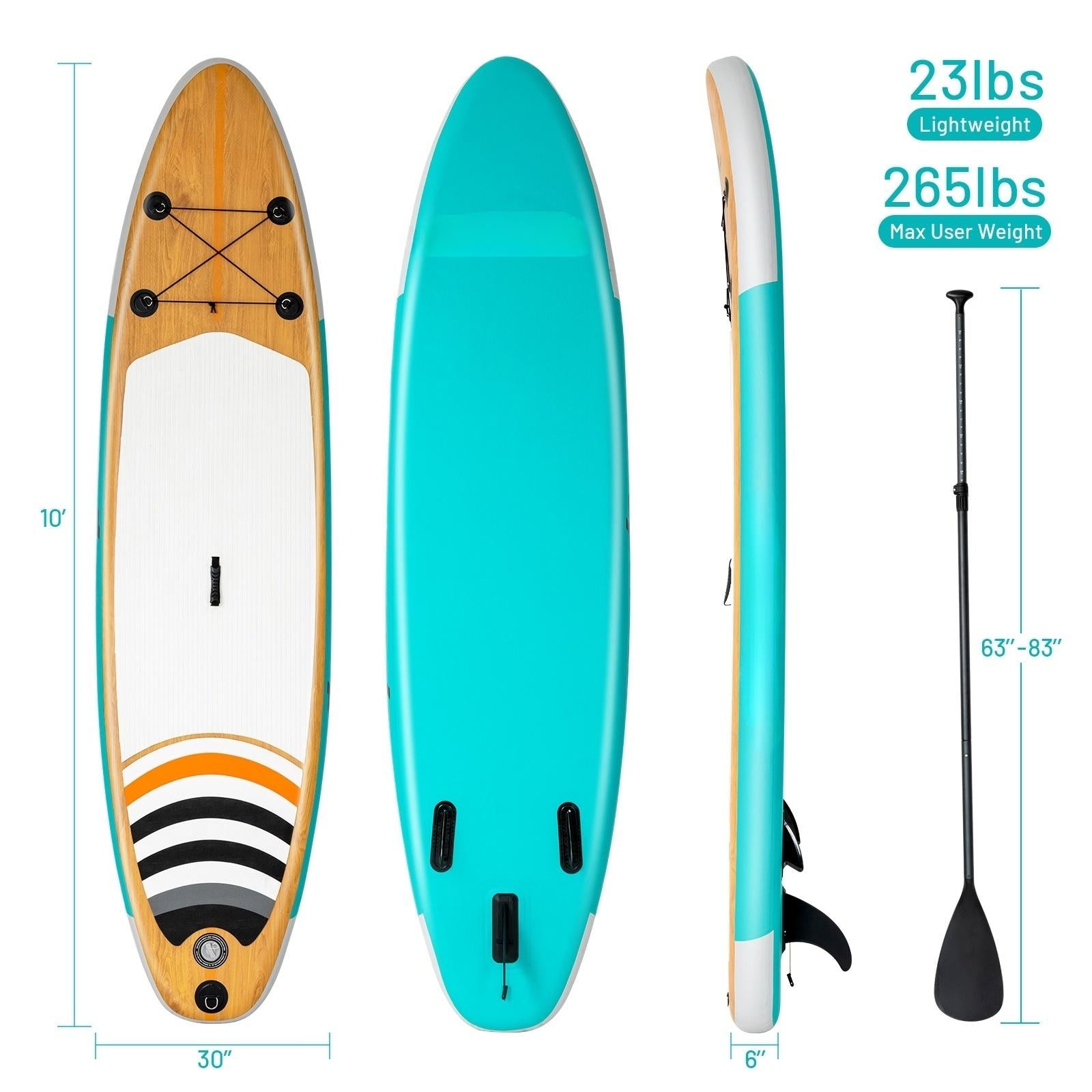 10' Inflatable Stand up Paddle Board Surfboard SUP with Bag