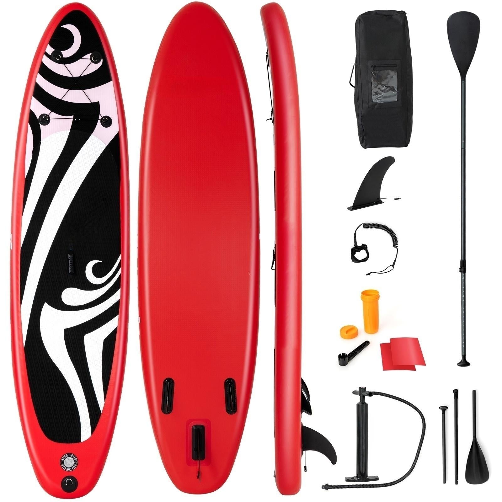 10FT Inflatable Stand up Adjustable Fin Paddle Surfboard with Bag