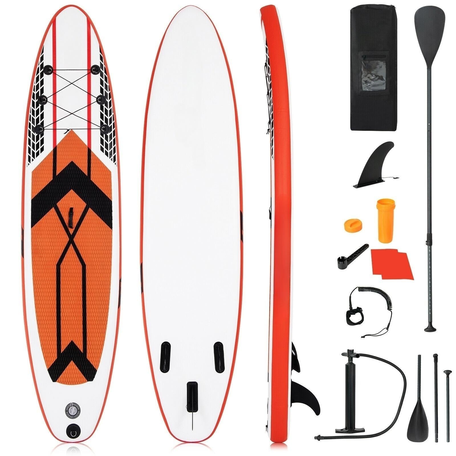 10.5 Feet Inflatable Stand Up Paddle Board with Carrying Bag and Aluminum Paddle-M