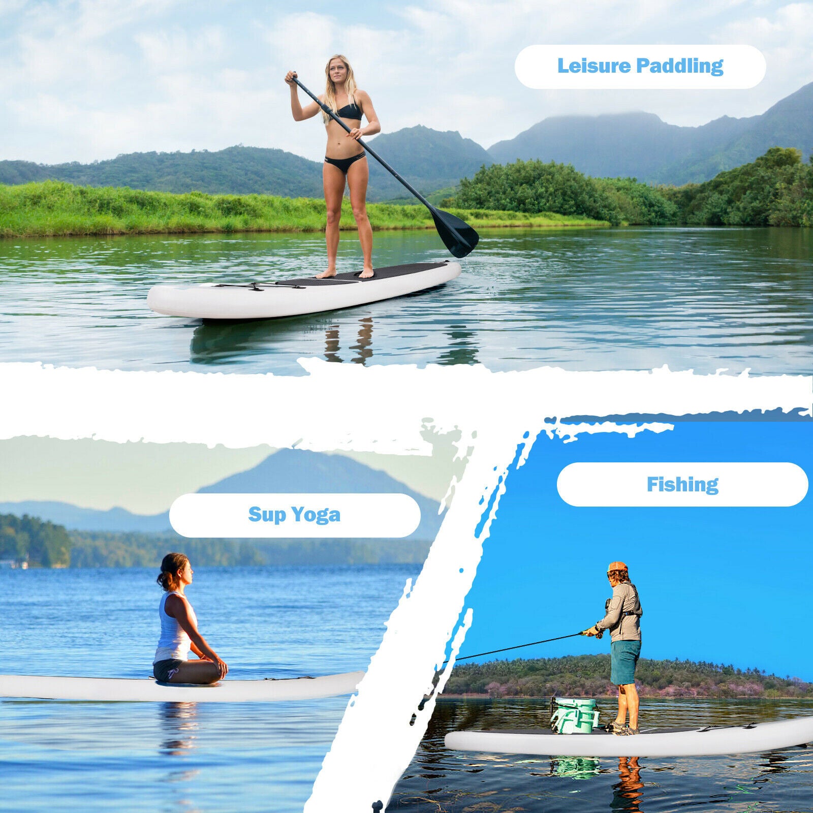 10 feet Inflatable Stand Up Paddle Board with Paddle Pump