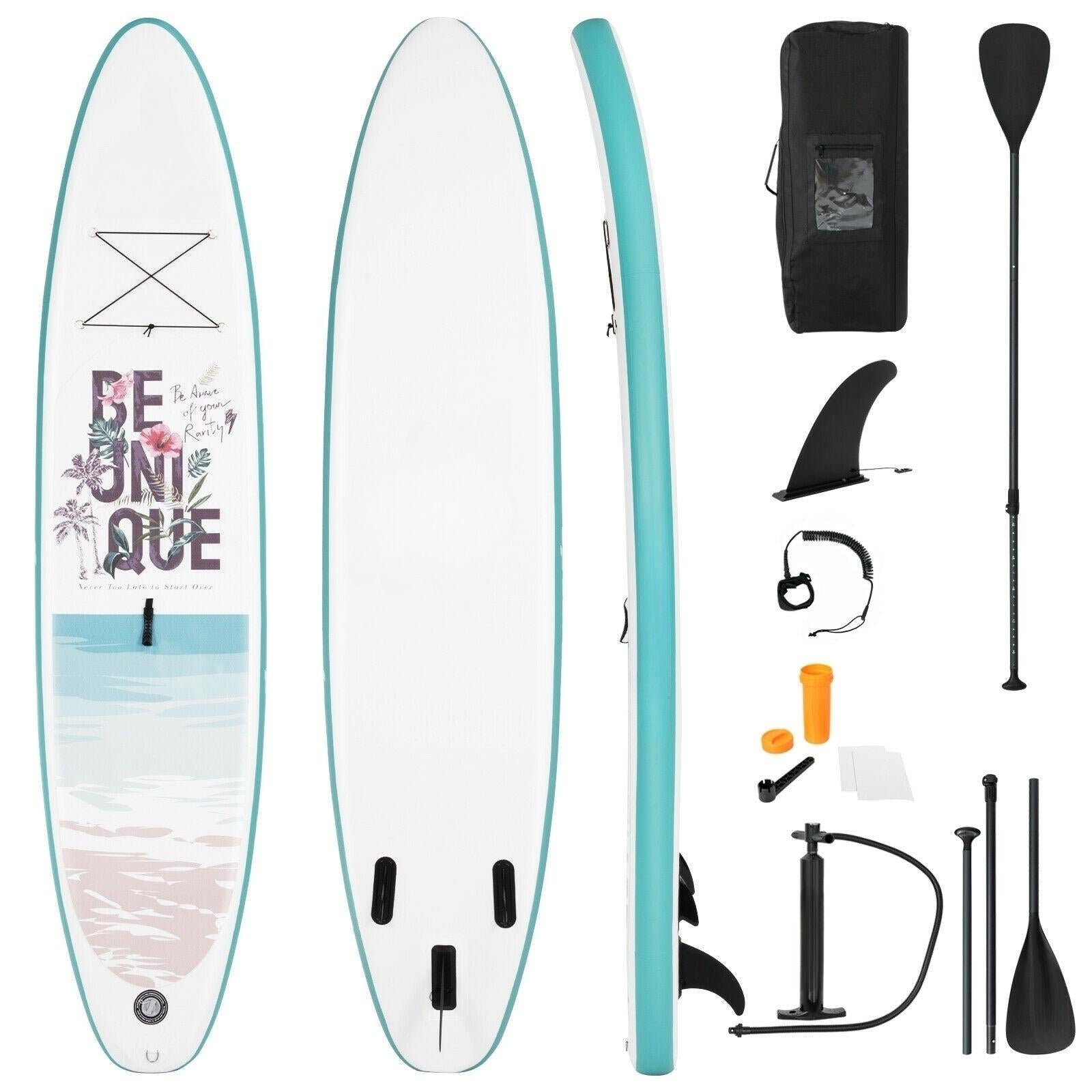 10.5 ft Inflatable Stand Up Paddle Board Surfboard with Aluminum Paddle Pump-10.5 ft