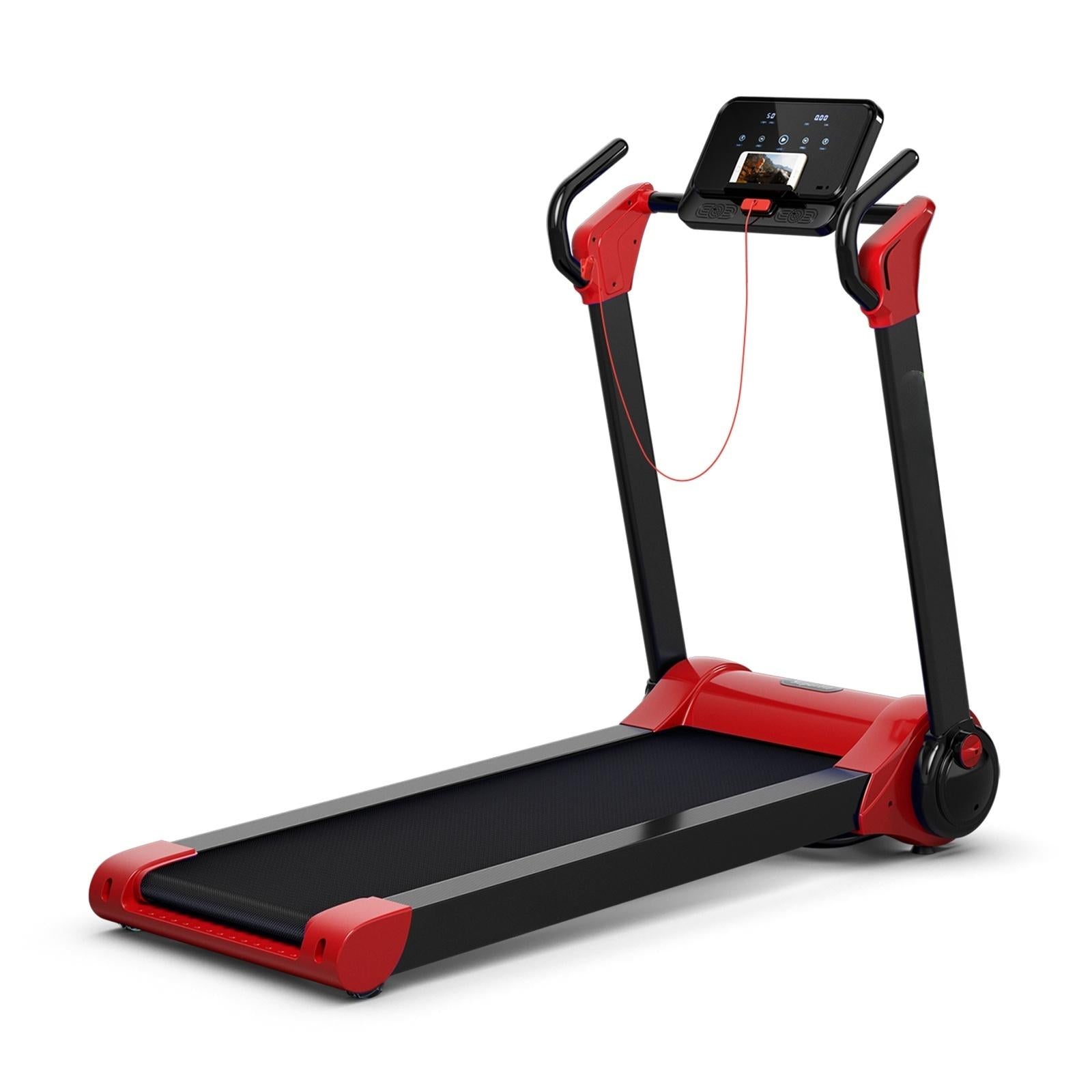 2.25 HP Electric Motorized Folding Running Treadmill Machine with LED Display-Red