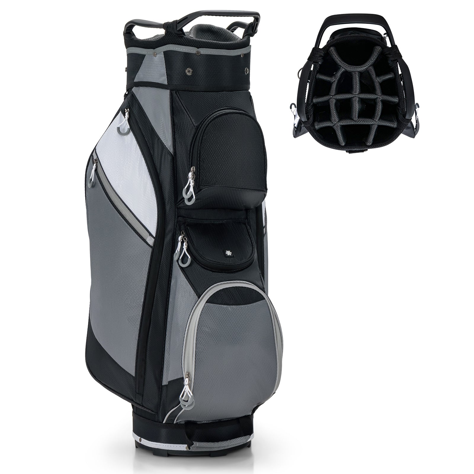 14-Way Golf Cart Stand Bag with Waterproof Rain Hood
