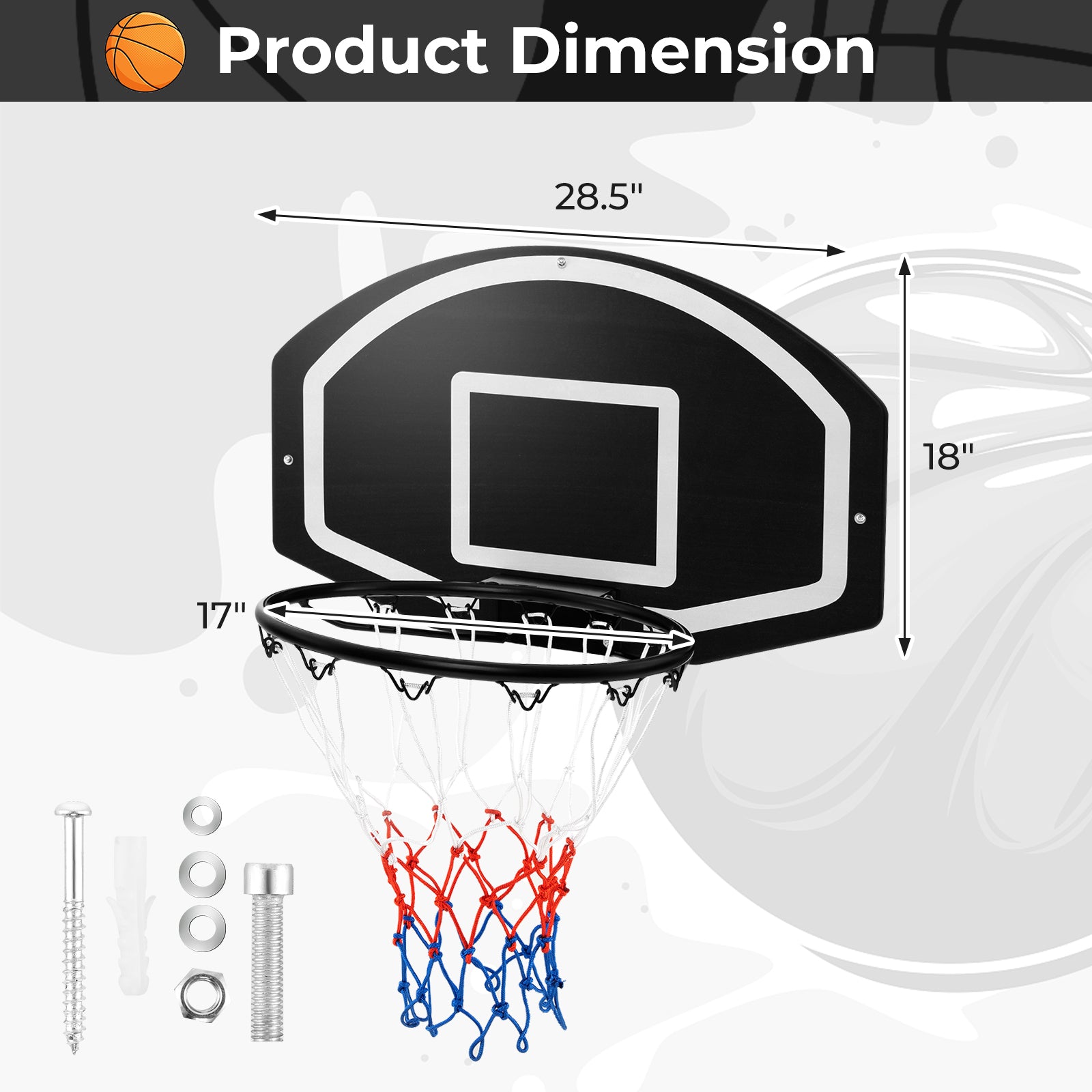 Wall Mounted Basketball Set for Kids Teens Adults