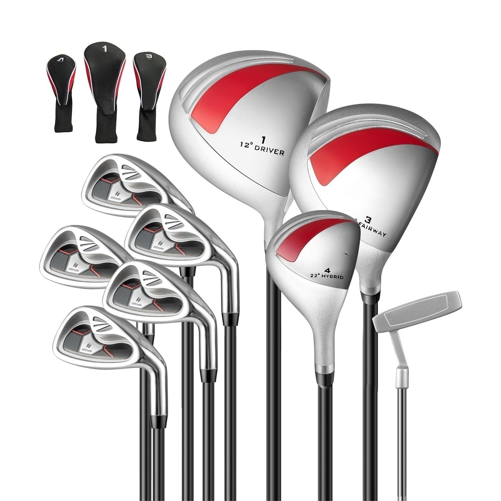 Womens 9 Pieces Complete Golf Club Set-Red