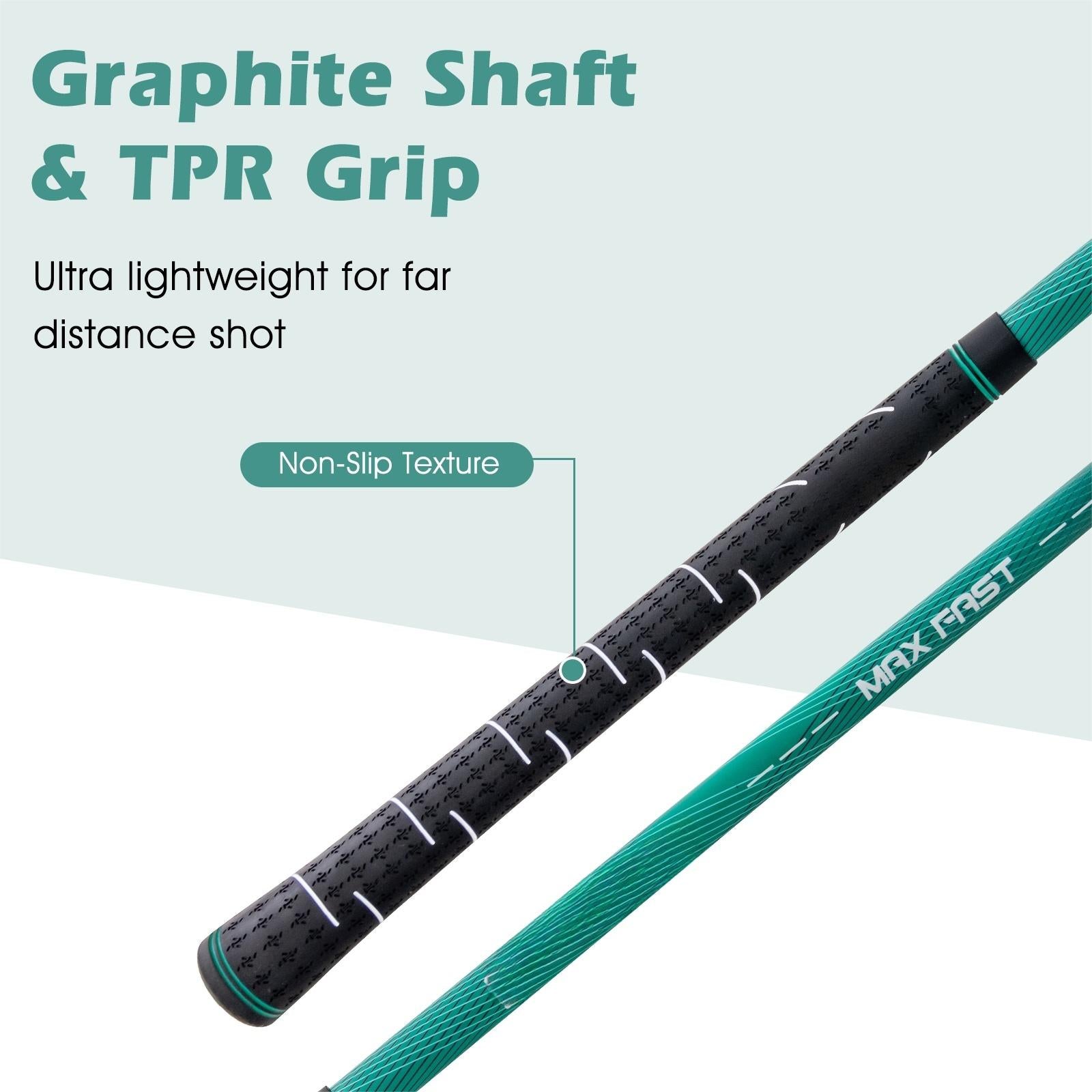 11 Pieces Complete Golf Club Package Set-Green