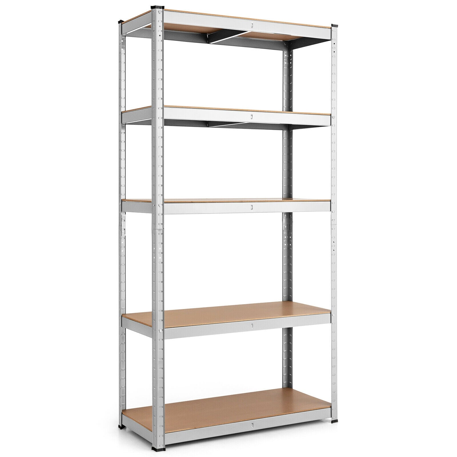 35.5 x 71 Inch Adjustable 5-Layer 2000 lbs Capacity Tool Shelf-Silver