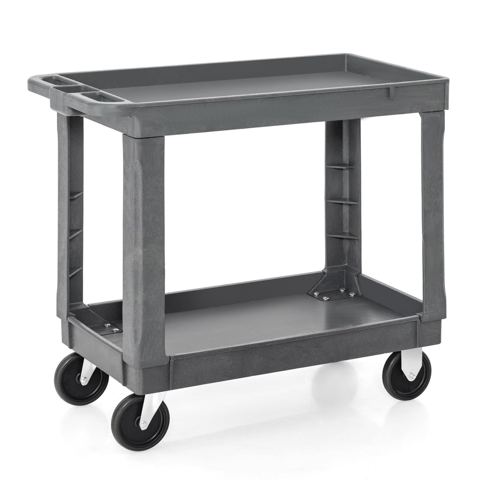 2-Tier Utility Cart with 550 LBS Max Load and Storage Handle