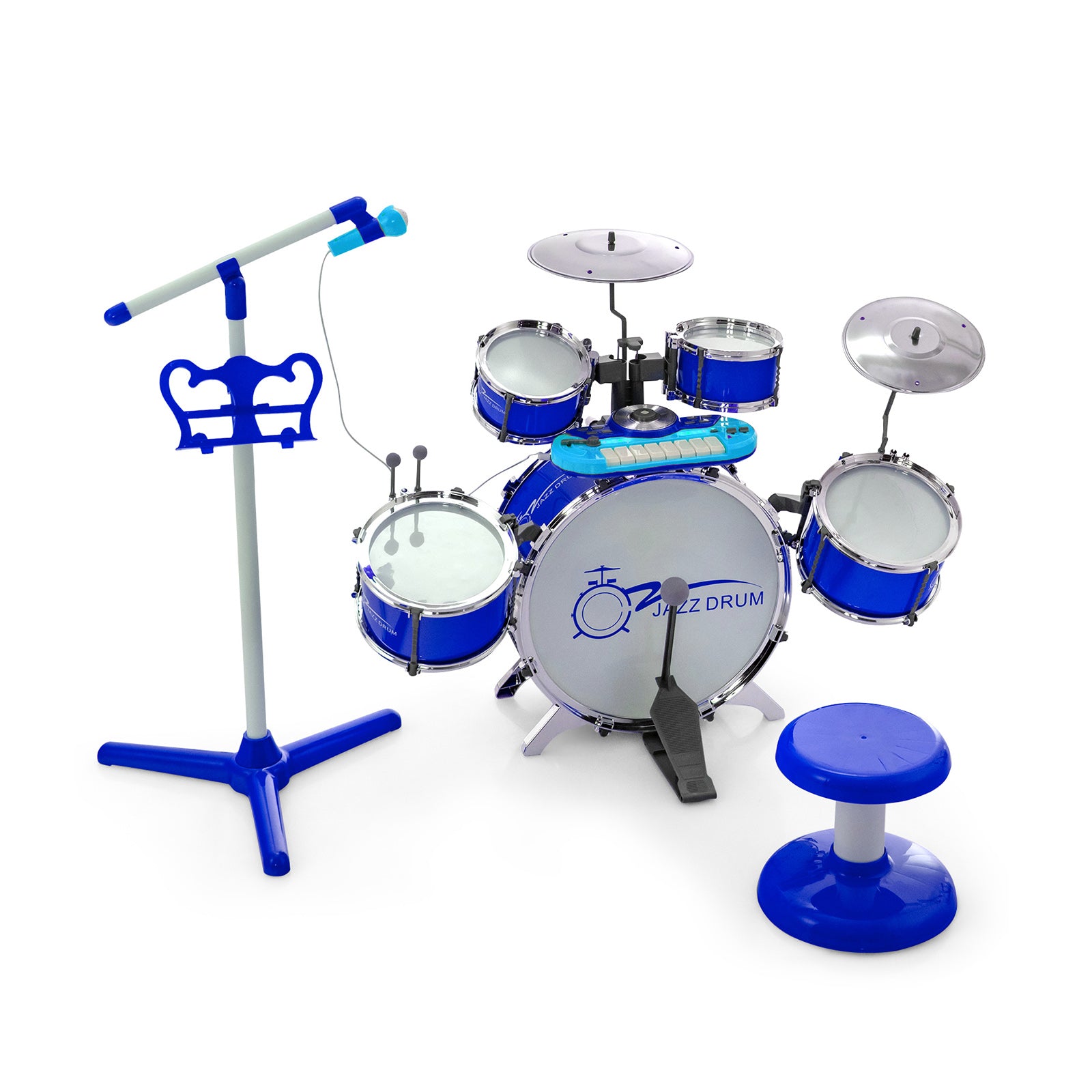SUGIFT Kids Jazz Drum Keyboard Set with Stool and Microphone Stand