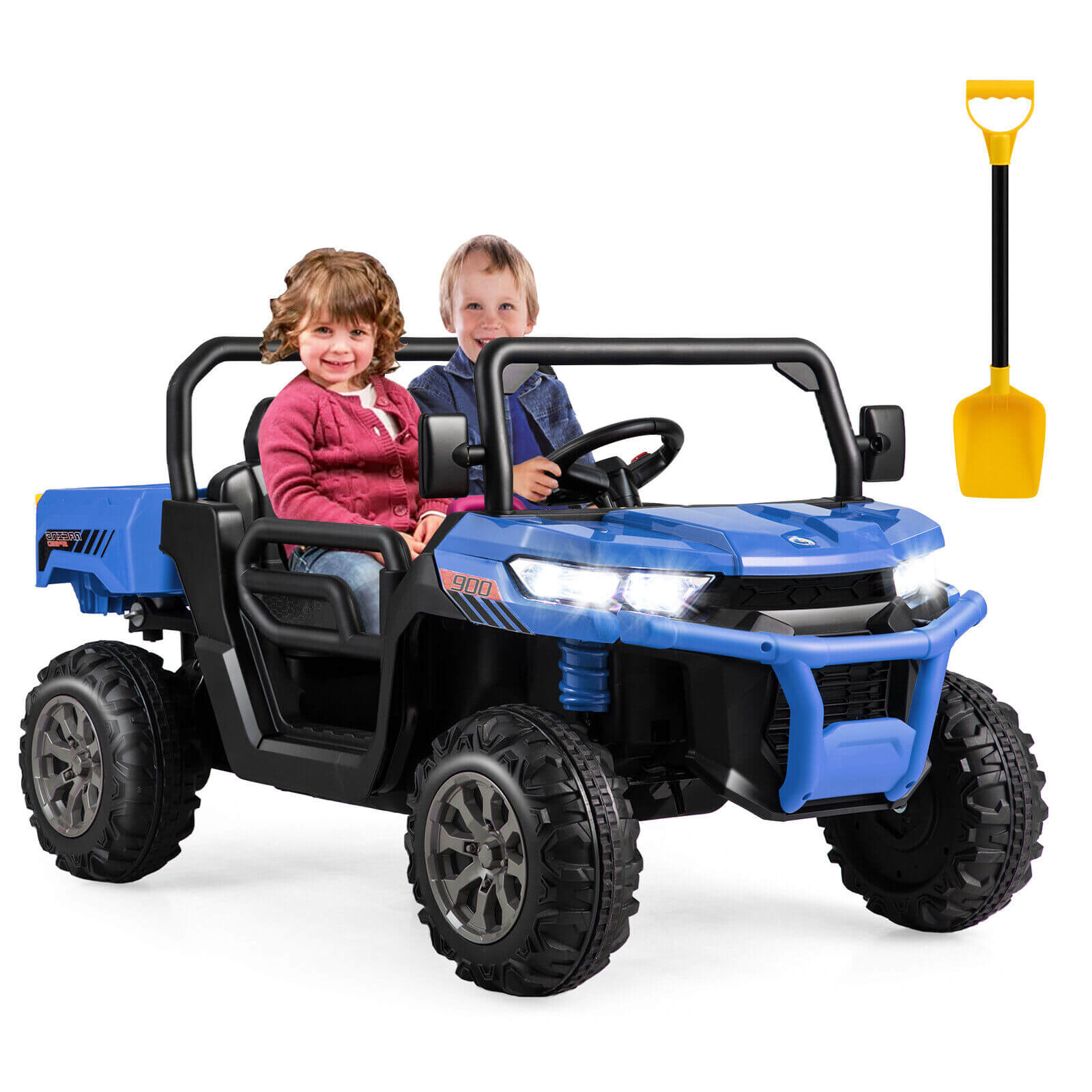 2-Seater Kids Ride On Dump Truck with Dump Bed and Shovel