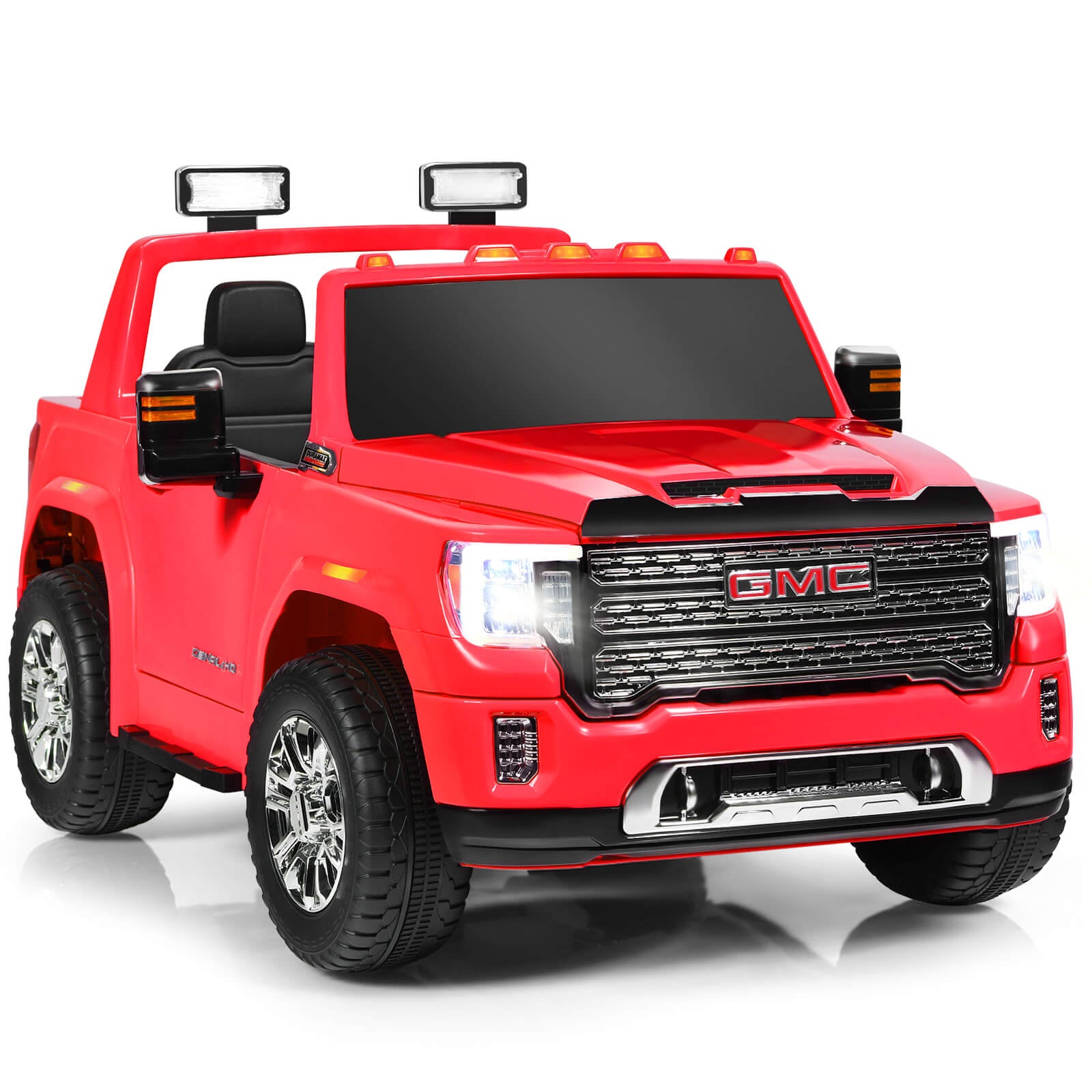 12V 2-Seater Licensed GMC Kids Ride On RC Electric Car with Storage Box